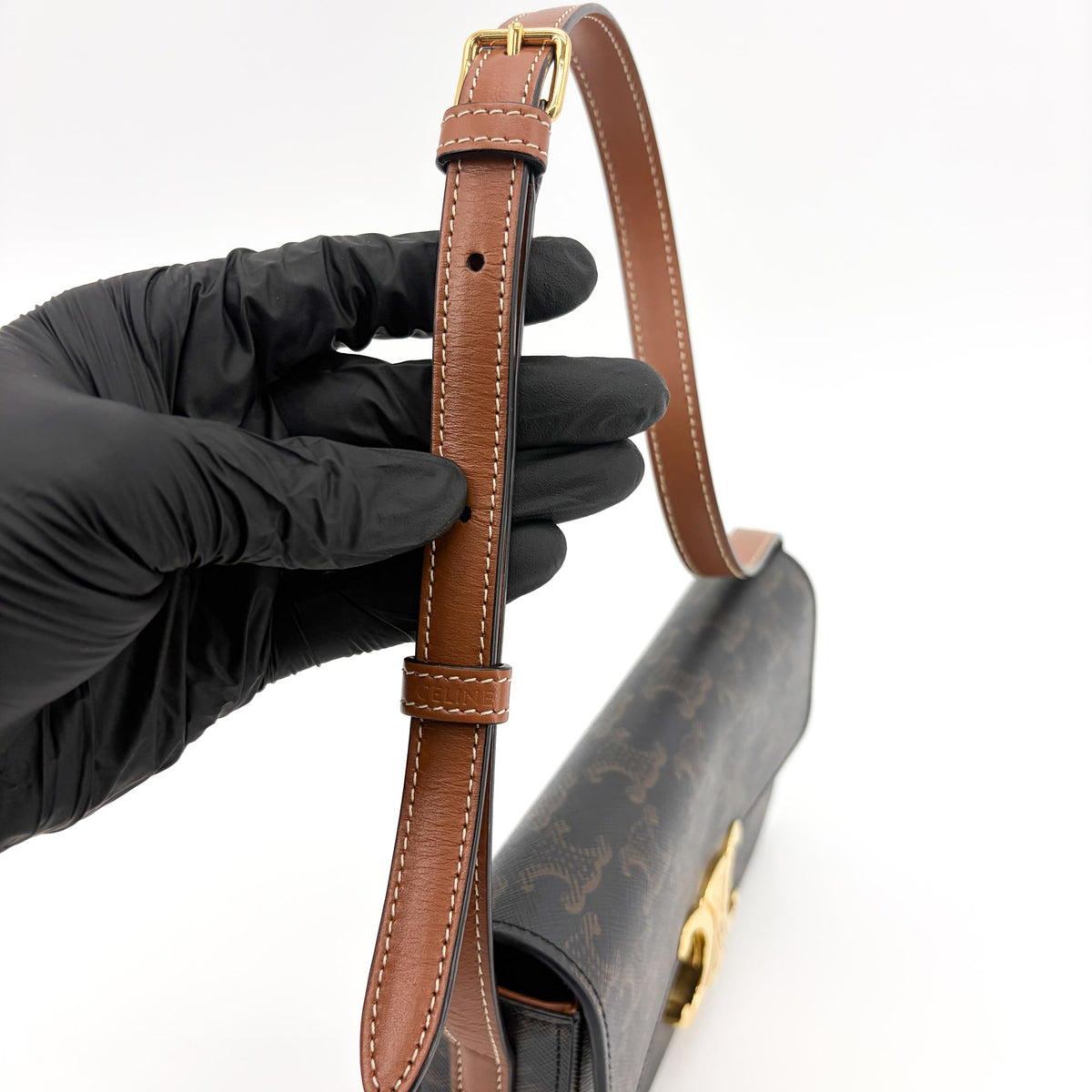 Celine Triomphe Canvas Crossbody Bag Triomphe Tan
