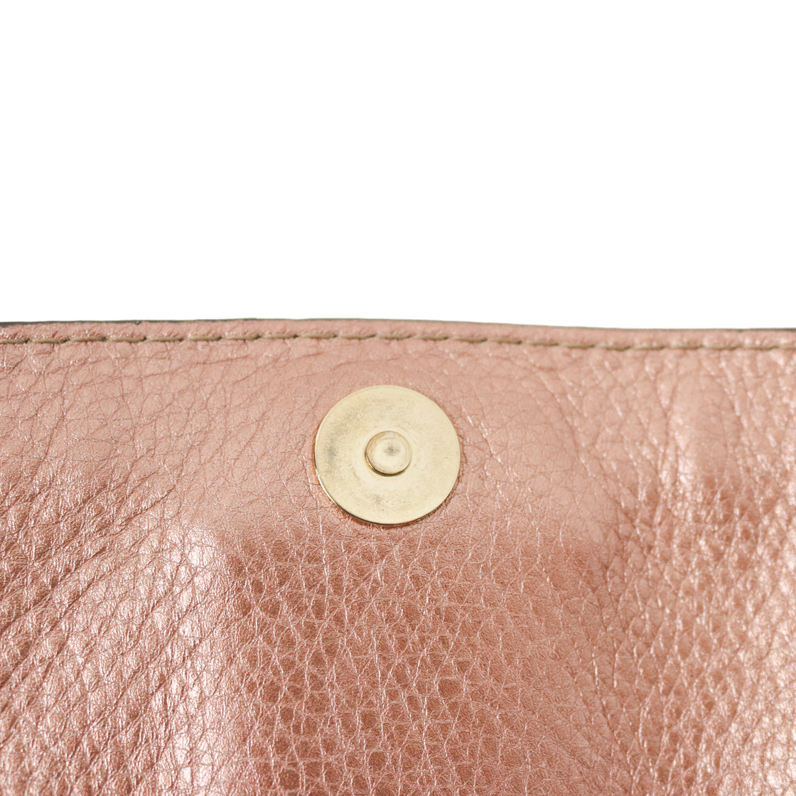 Gucci Metallic Pink Bamboo Bella Shoulder Bag