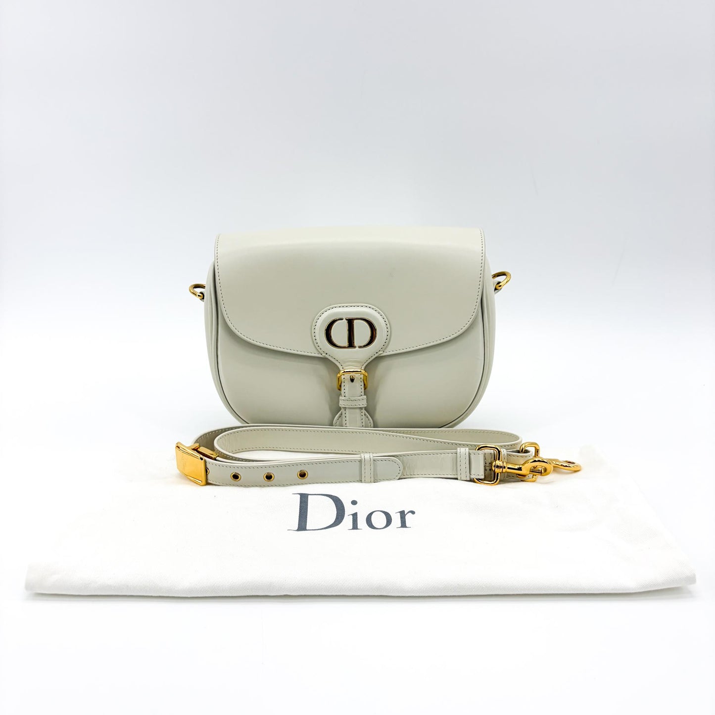 Dior Medium Bobby Bag Latte Box Calfskin Gold Hardware