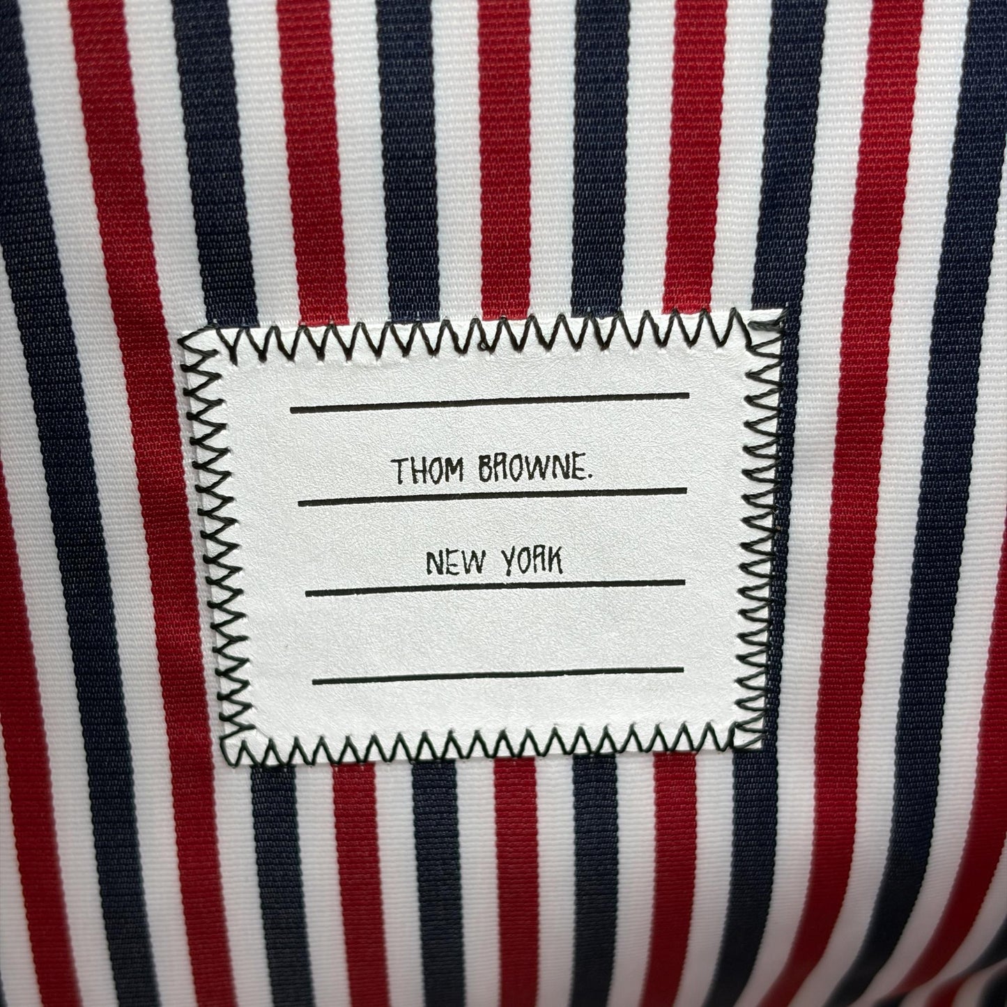 Thom Browne Black Pebble Grain Leather Large Zipper Document Holder