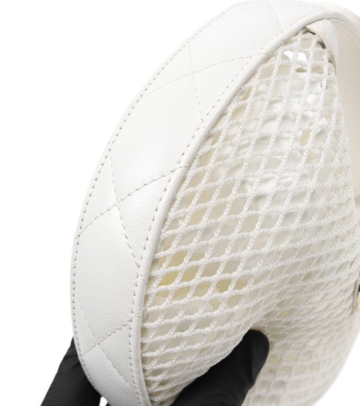 Chanel White Mesh Hobo Shoulder Bag