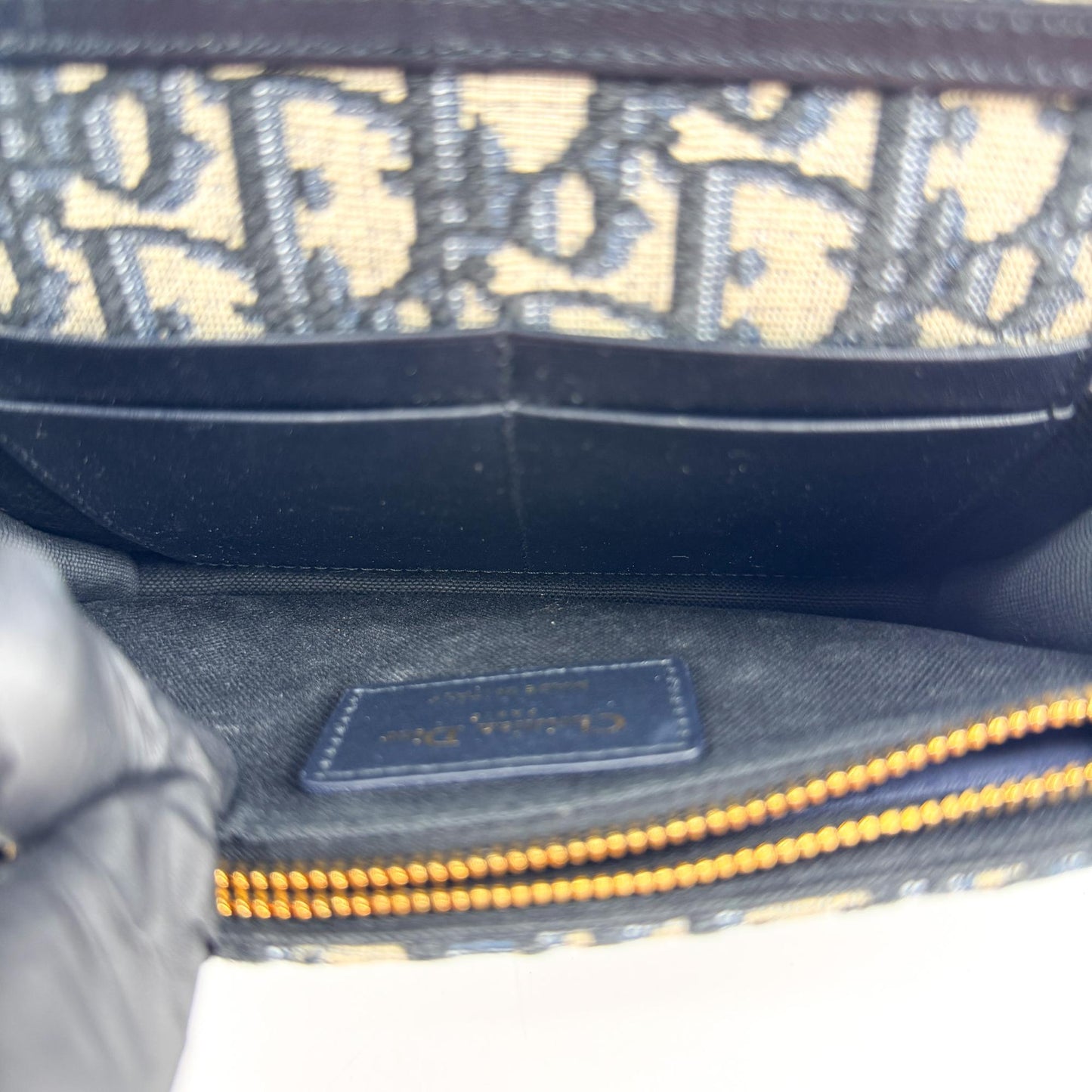 Dior Pochette Chaîne 30 Montaigne Toile Oblique Bleue