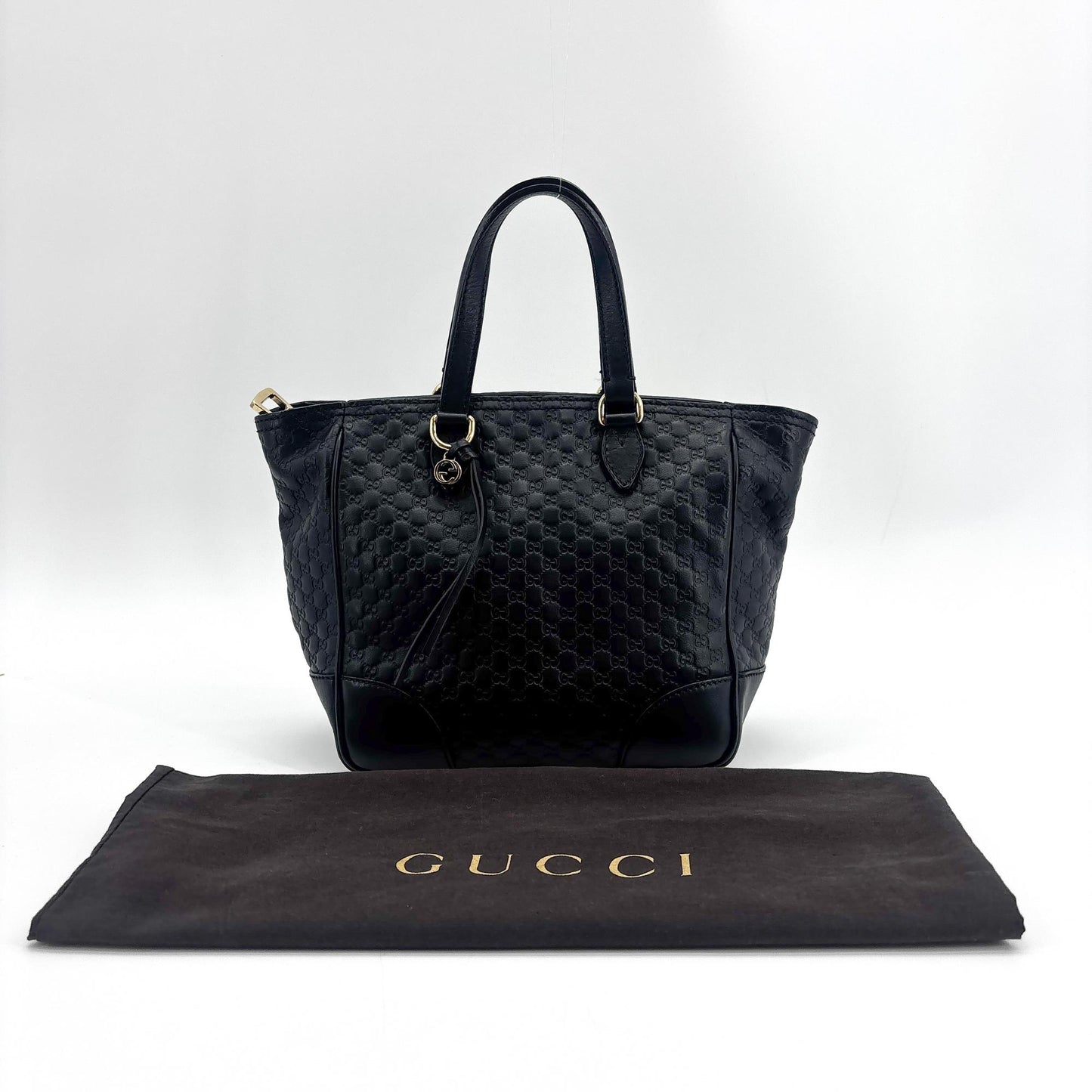 Gucci Microguccissima Bree Tote Bag Medium Black