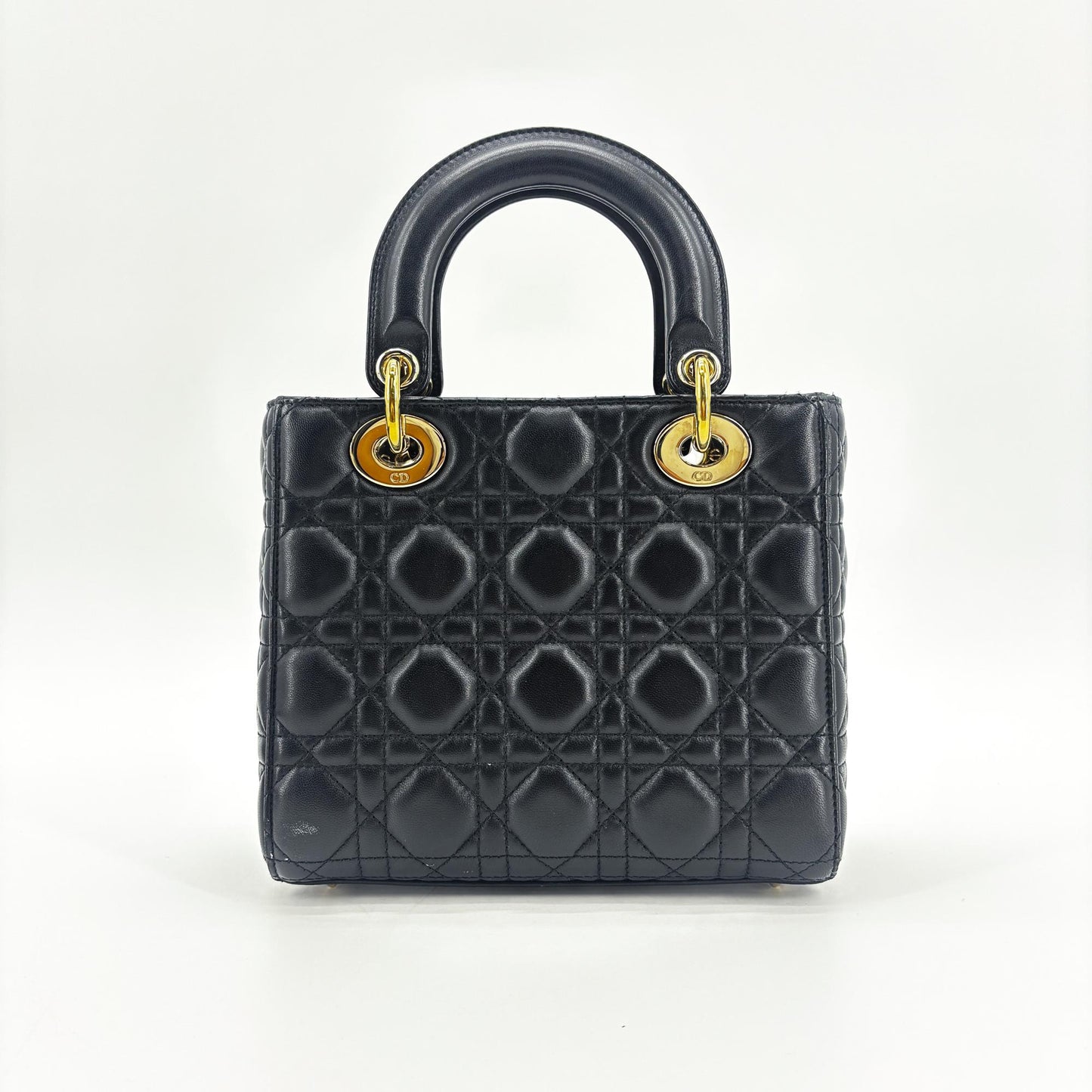 Dior Lady Dior Medium Bag Black Lambskin Gold Hardware