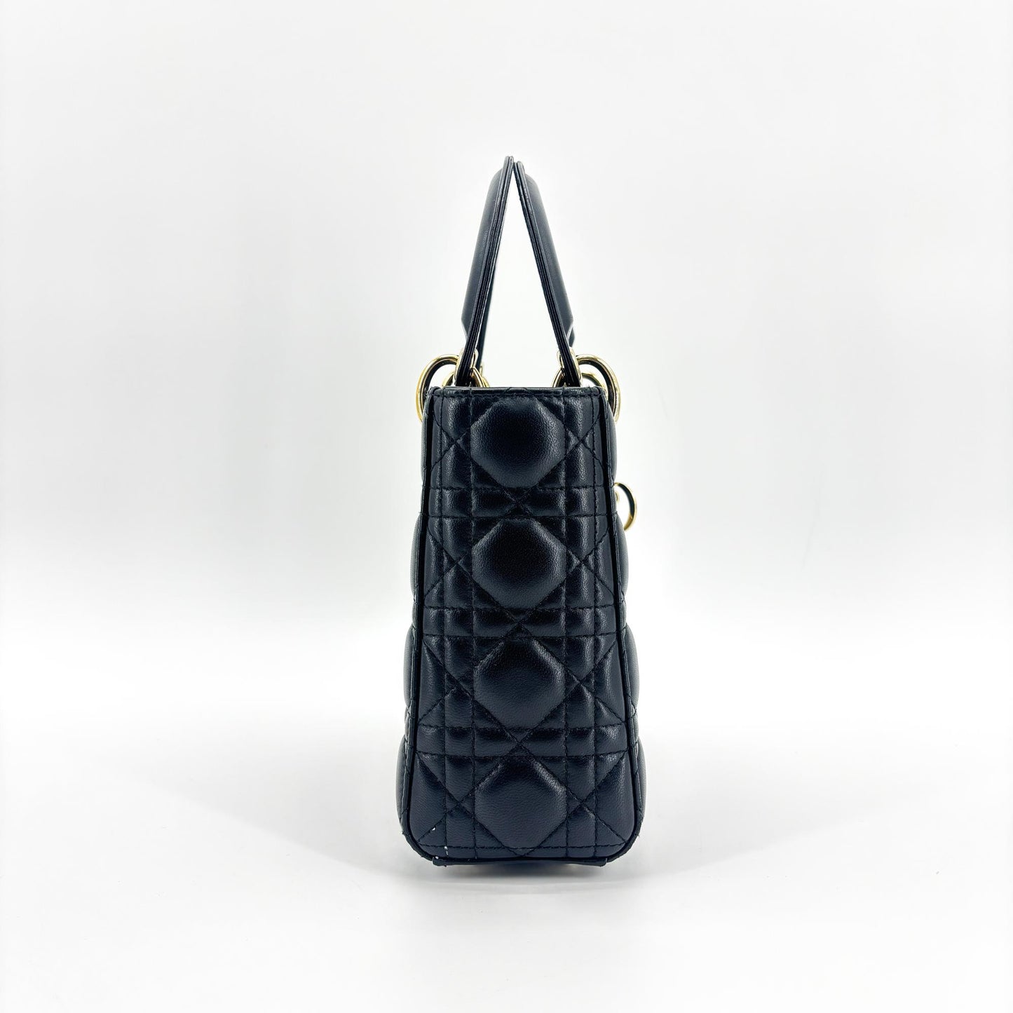 Dior Lady Dior Medium Bag Black Lambskin Gold Hardware