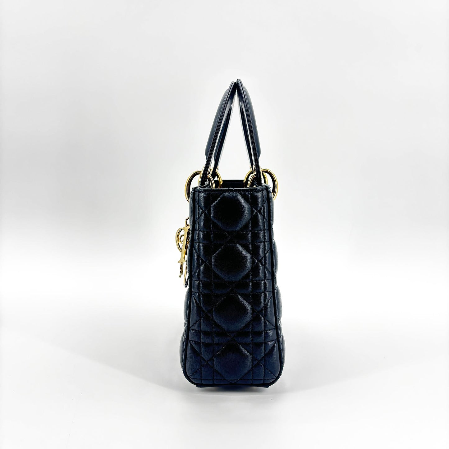 Dior Lady Dior Medium Bag Black Lambskin Gold Hardware