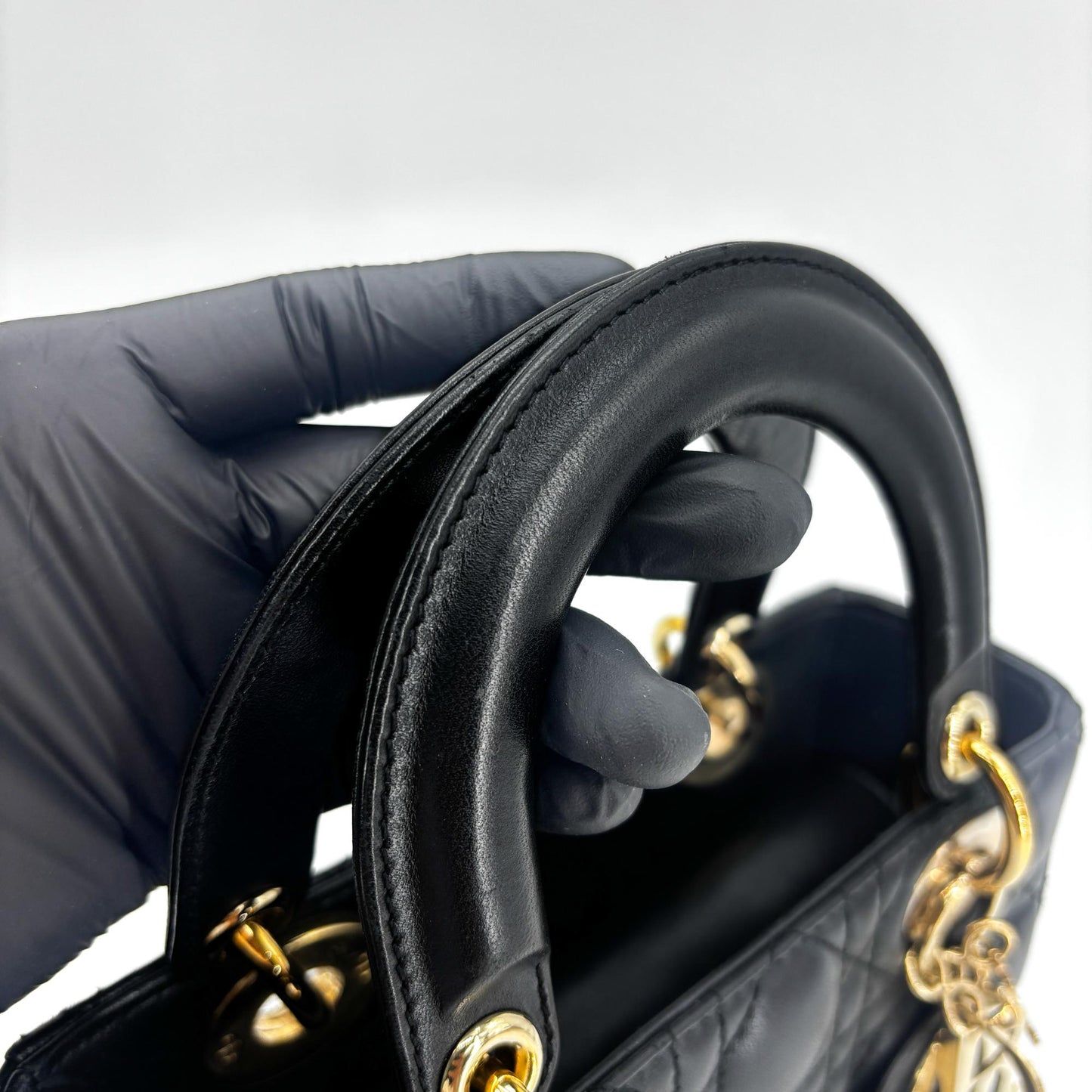 Dior Lady Dior Medium Bag Black Lambskin Gold Hardware