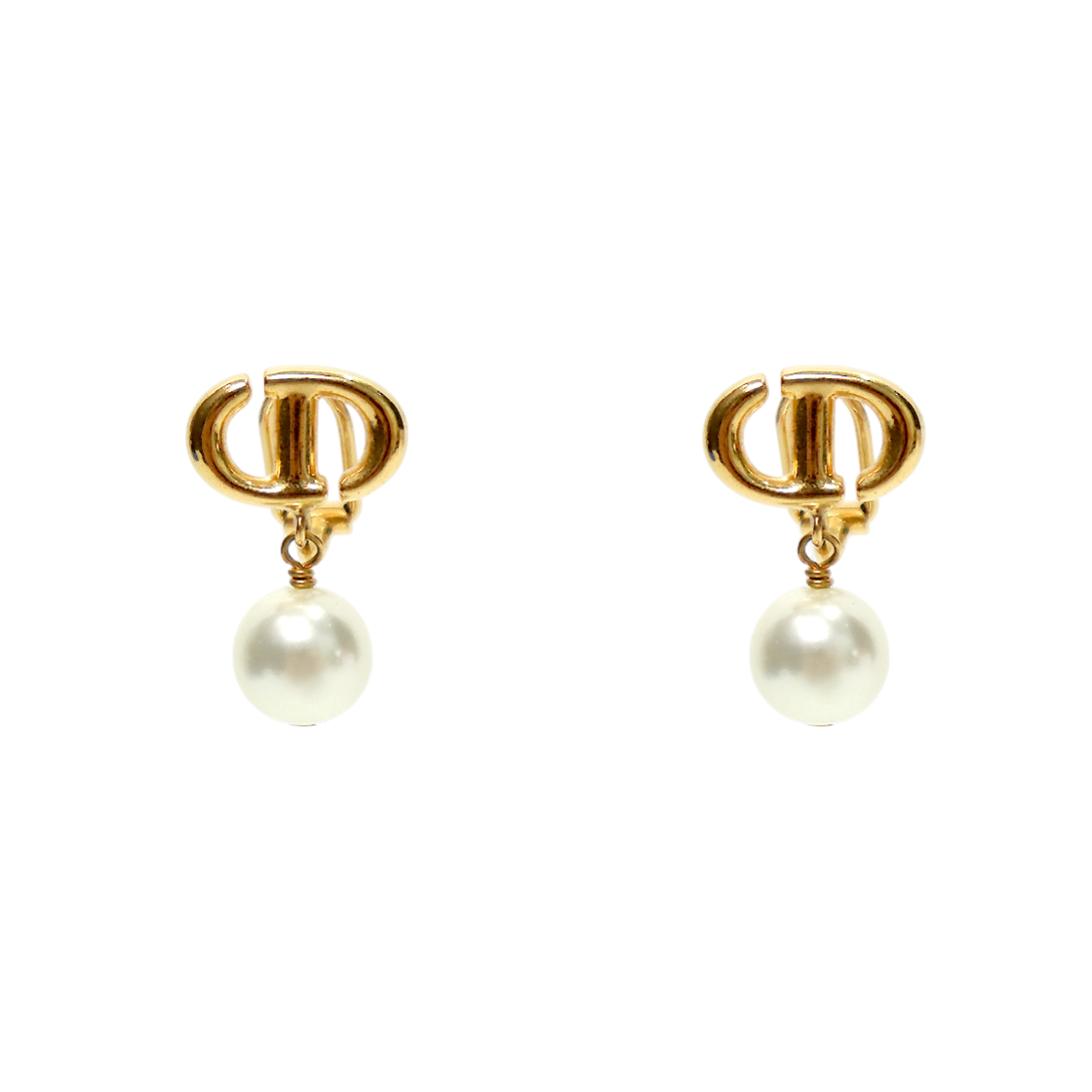 Dior CD Navy Clip-On Earrings
