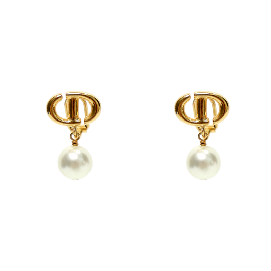 Dior CD Navy Clip-On Earrings