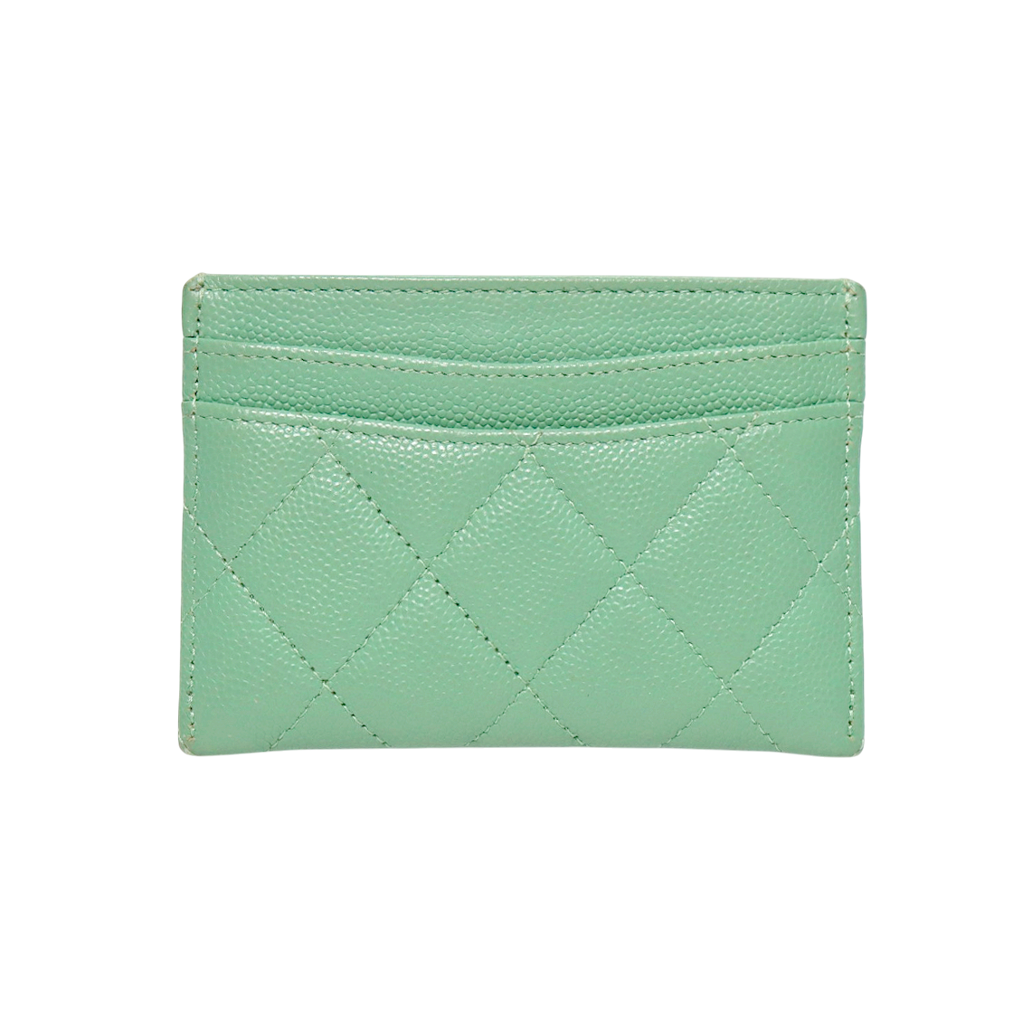 Chanel Green Caviar Skin Card Wallet