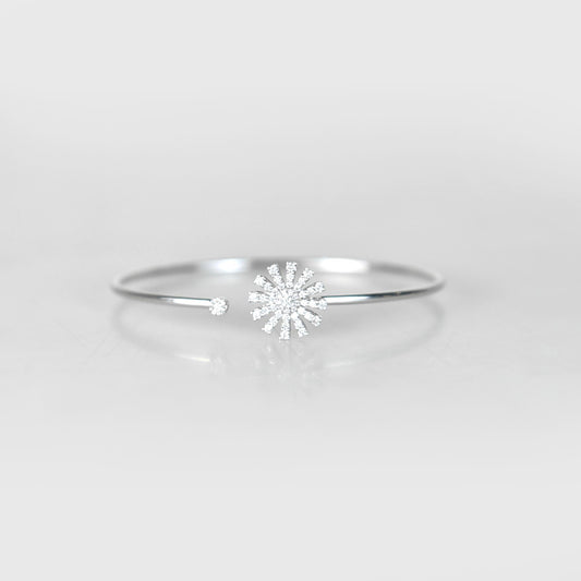 S Margherita White Gold Diamond Bangle Bracelet