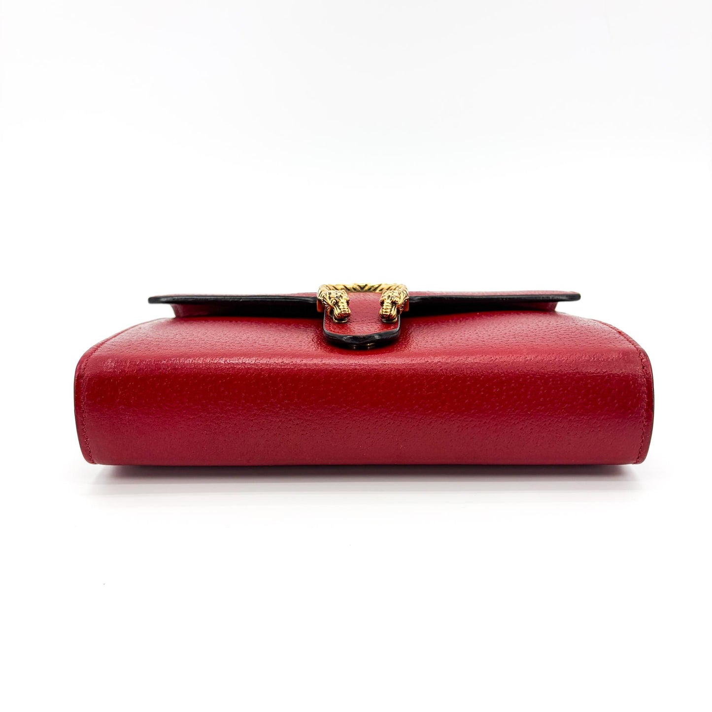 Gucci Dionysus Web Stripe Leather Chain Wallet Red