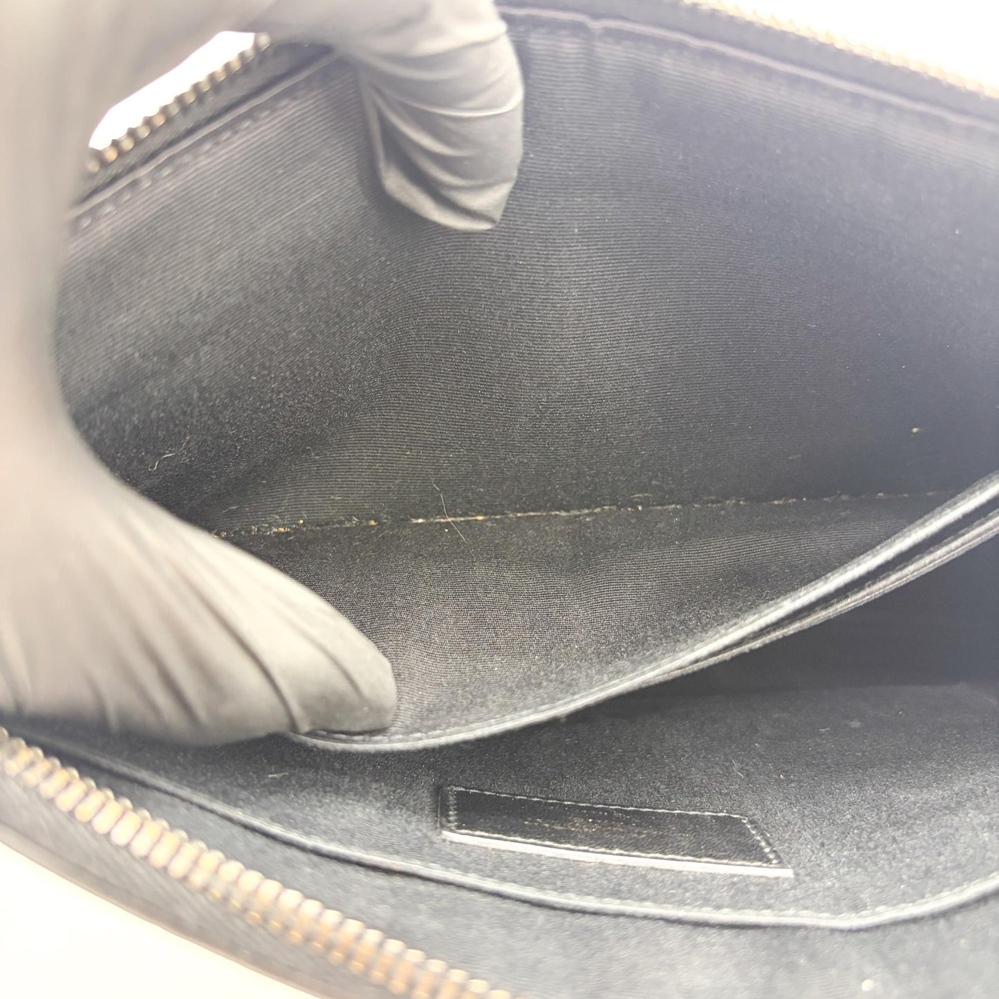 Saint Laurent Monogram Document Case Crocodile Embossed Black