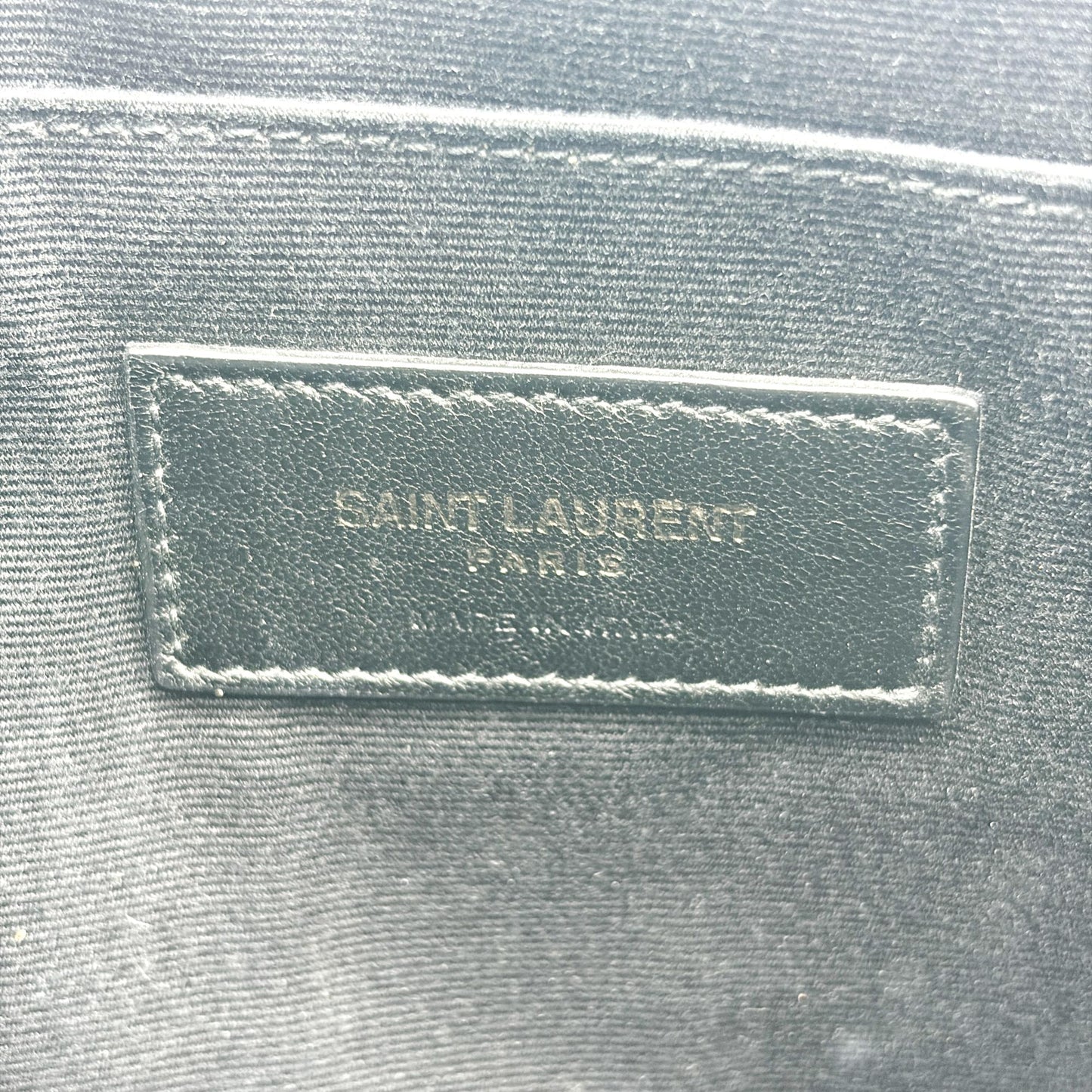 Saint Laurent Monogram Document Case Crocodile Embossed Black