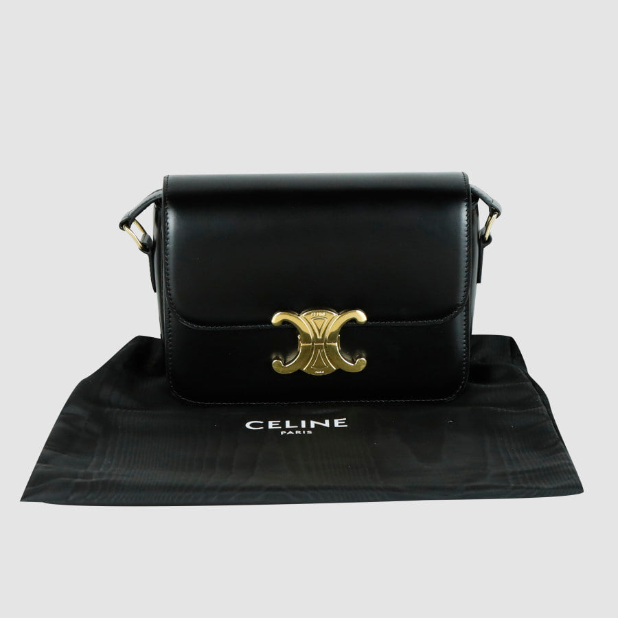 SHINee Calfskin Tin Triomphe Shoulder Bag Crossbody Bag 188423