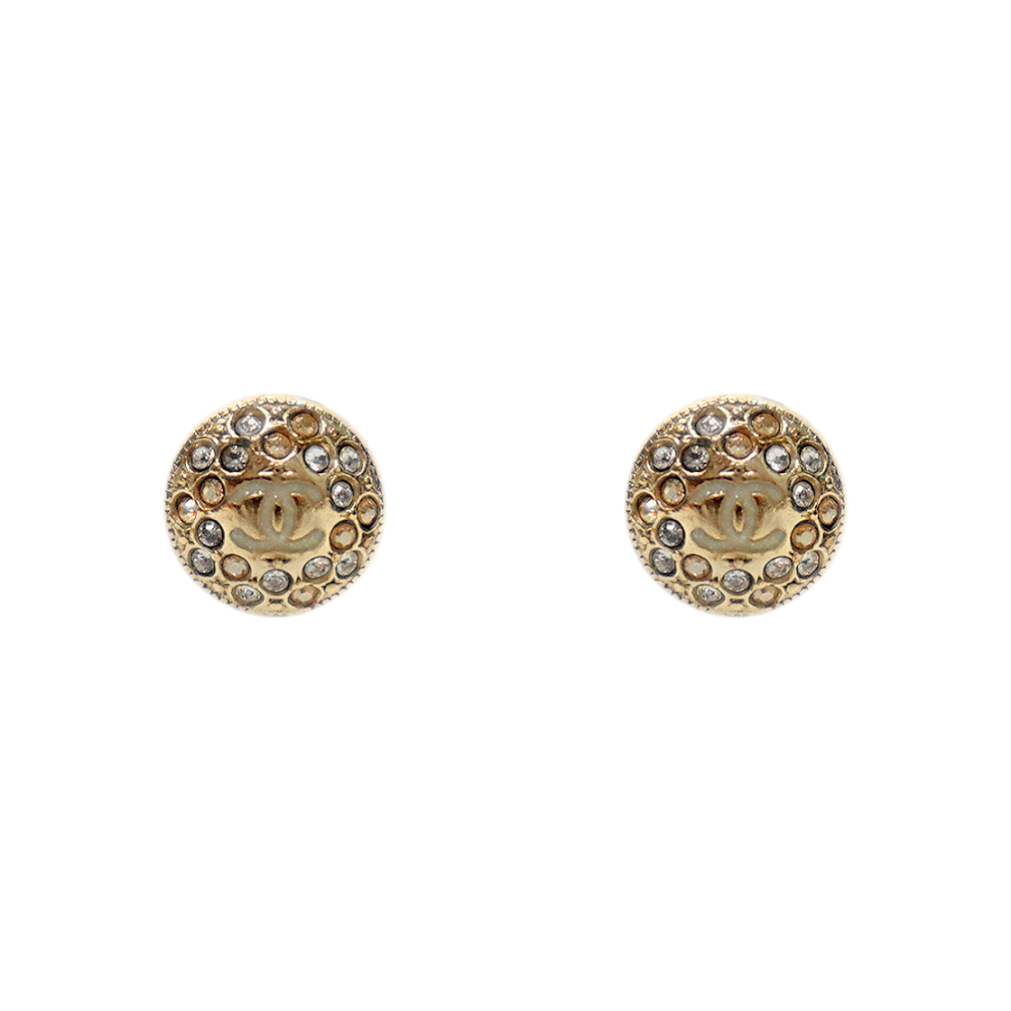 Chanel Round Cubic CC Earrings