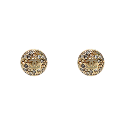 Chanel Round Cubic CC Earrings