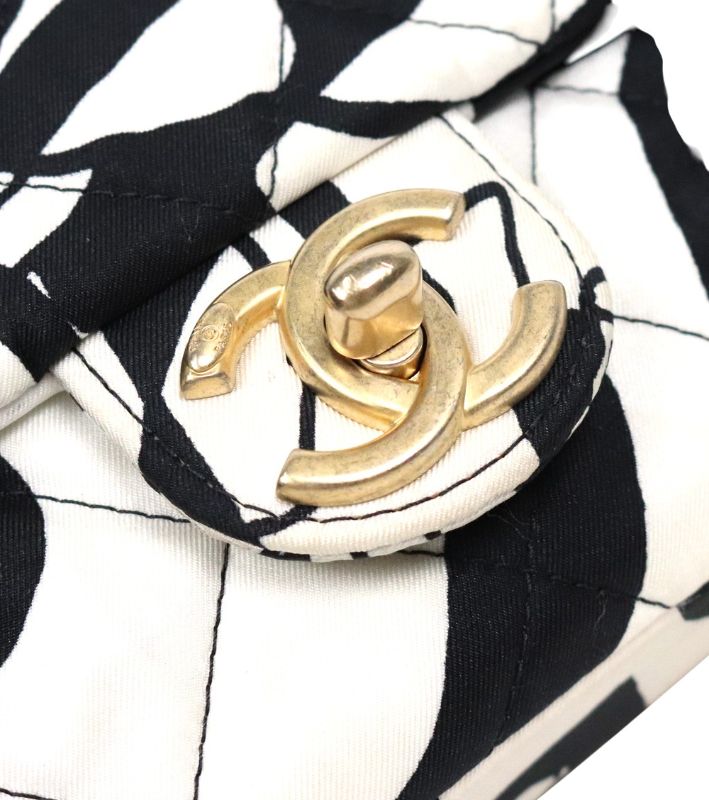 Chanel Two-tone Print Top-handle Shoulder Bag