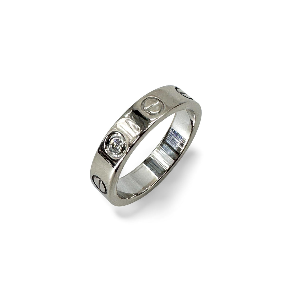 Cartier Love Ring, 1-Point Diamond, White Gold