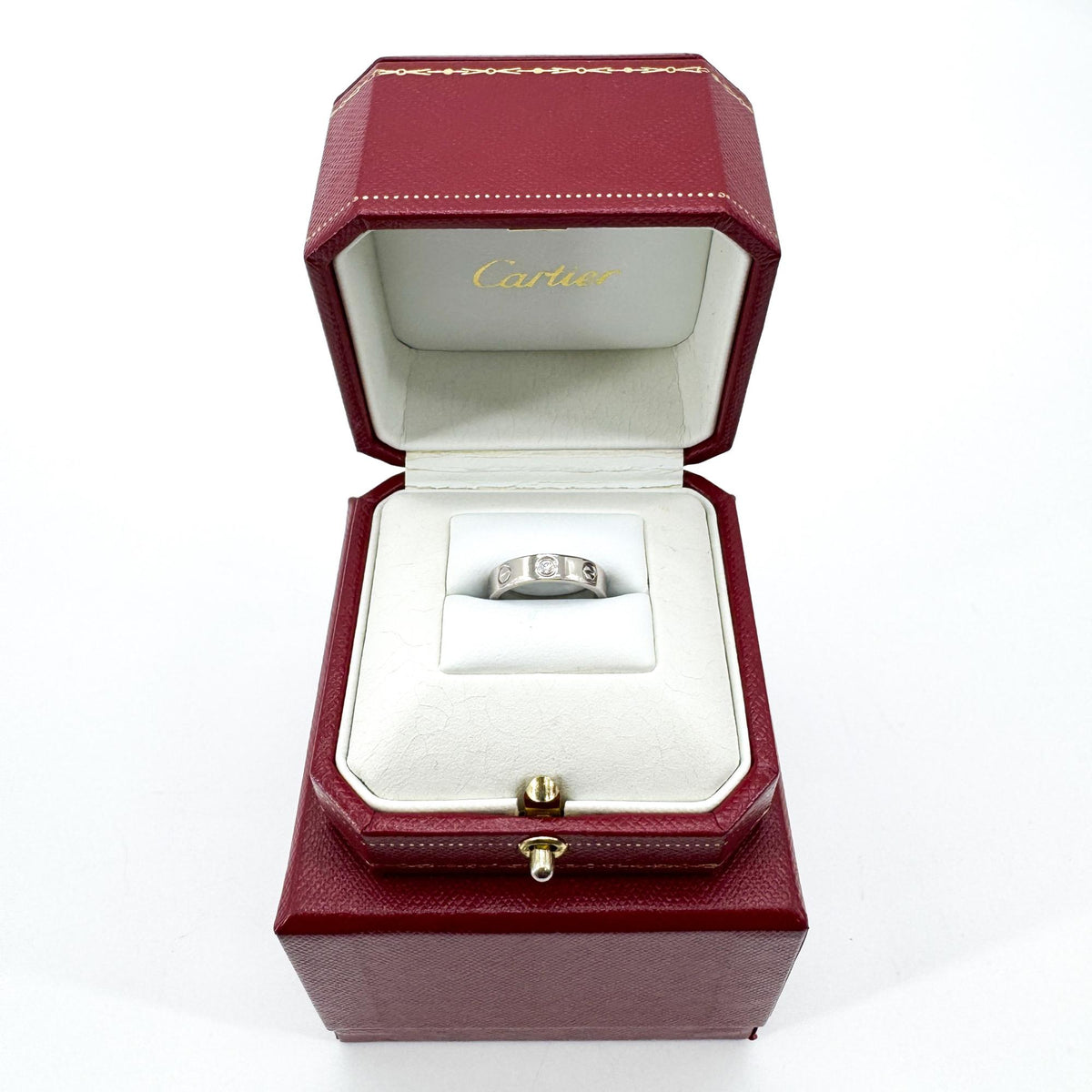 Cartier Love Ring, 1-Point Diamond, White Gold