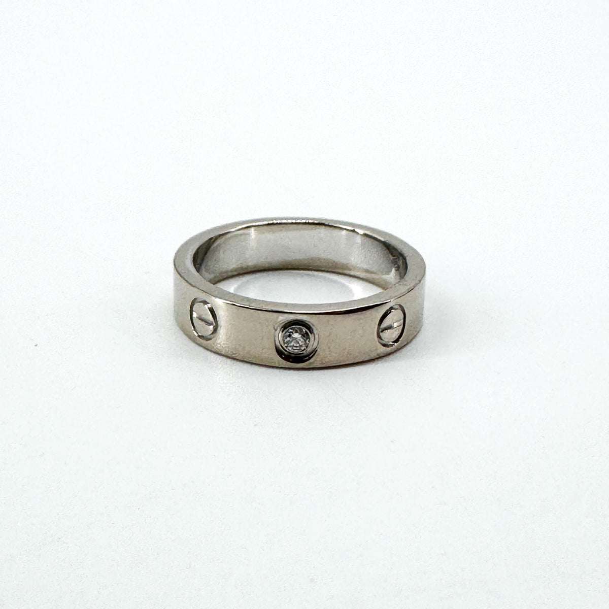 Cartier Love Ring, 1-Point Diamond, White Gold