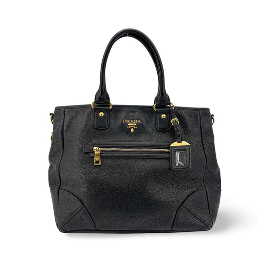 Prada Vitello Phoenix Tote Bag Black