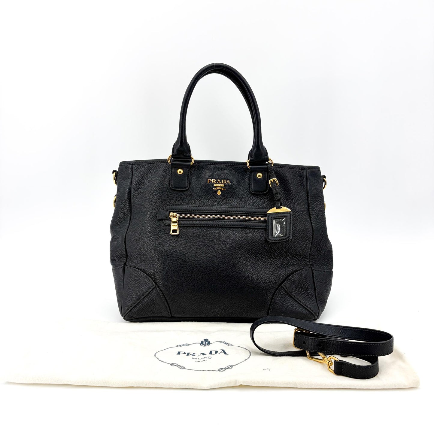 Prada Vitello Phoenix Tote Bag Black