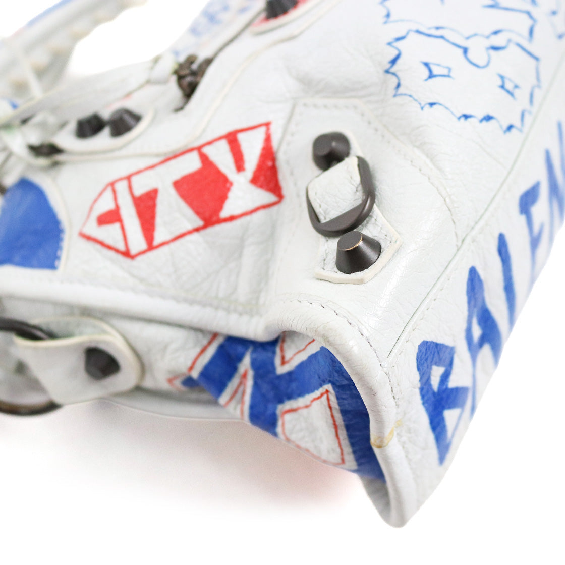 Balenciaga White Mini Gravity Motor Bag