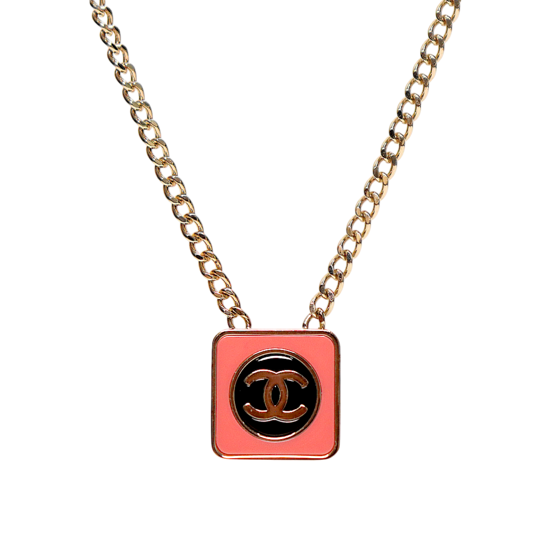 Chanel Enamel Square Necklace