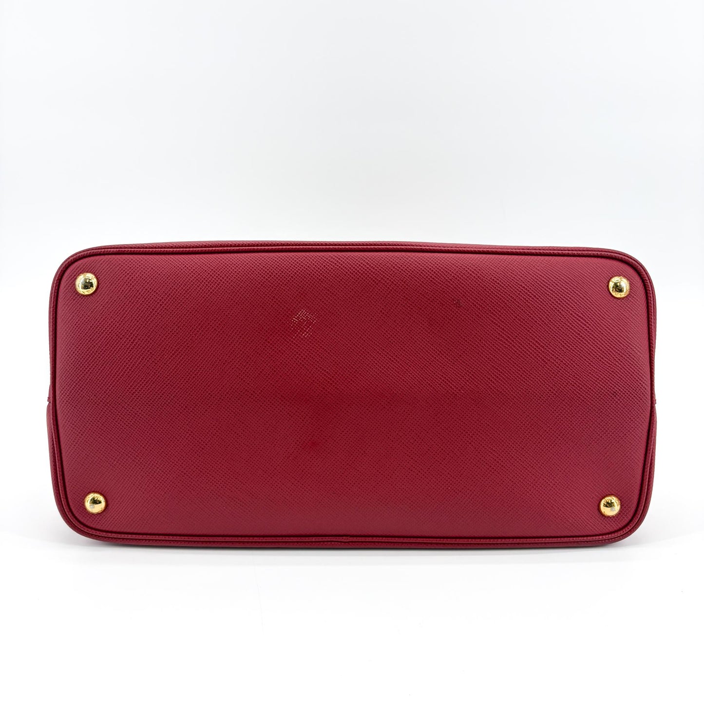 Prada Saffiano Double Tote Bag Red with Gold Hardware