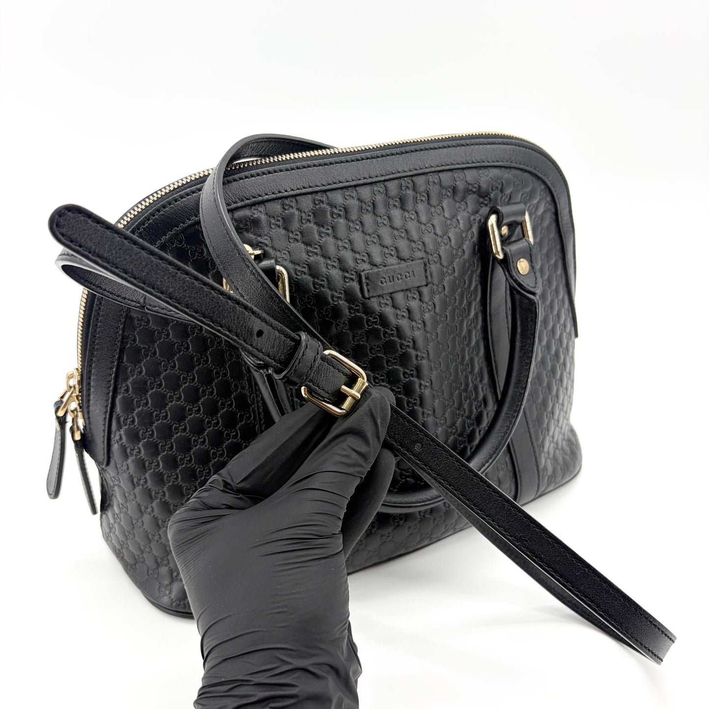 Gucci Microguccissima Medium Dome Handbag Black