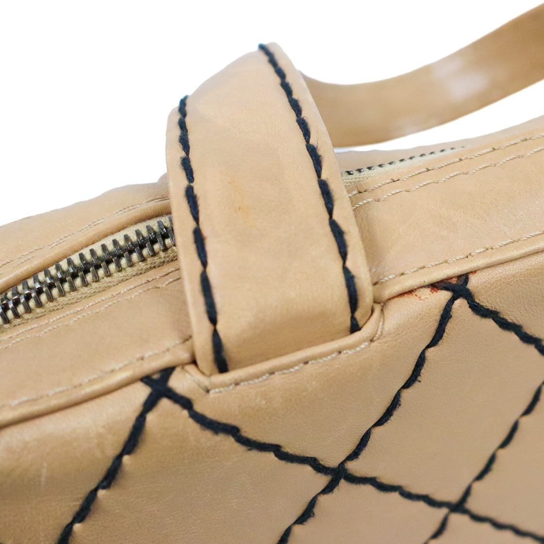 Chanel Beige Wild Stitch Tote Bag