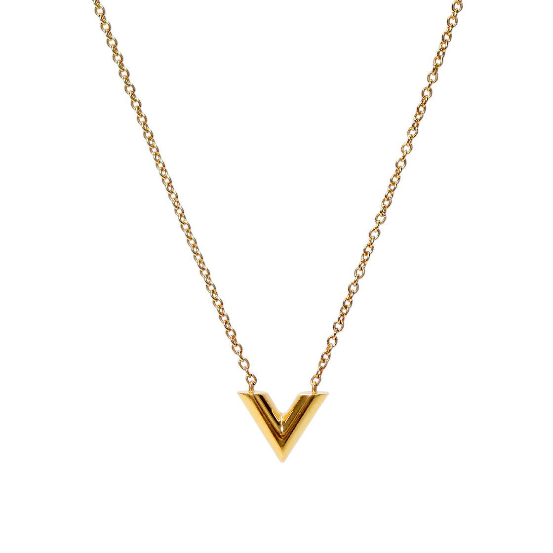 Louis Vuitton Essential V Gold Necklace