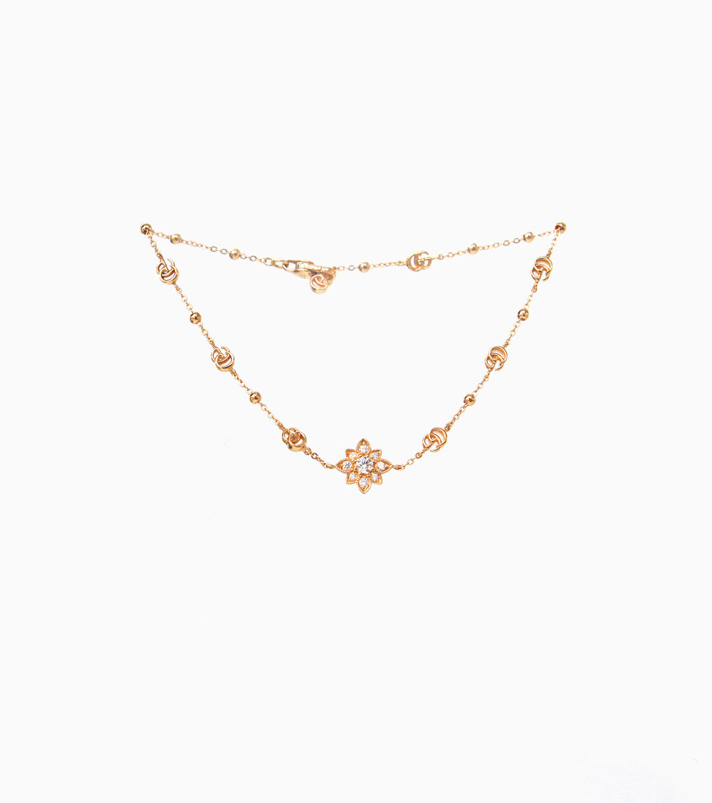 Gucci Rose Gold and Diamond Flora Bracelet