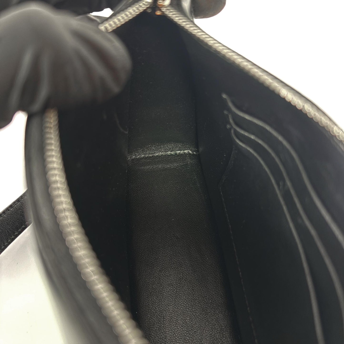 Prada Brushed Leather Mini Shoulder Bag Black