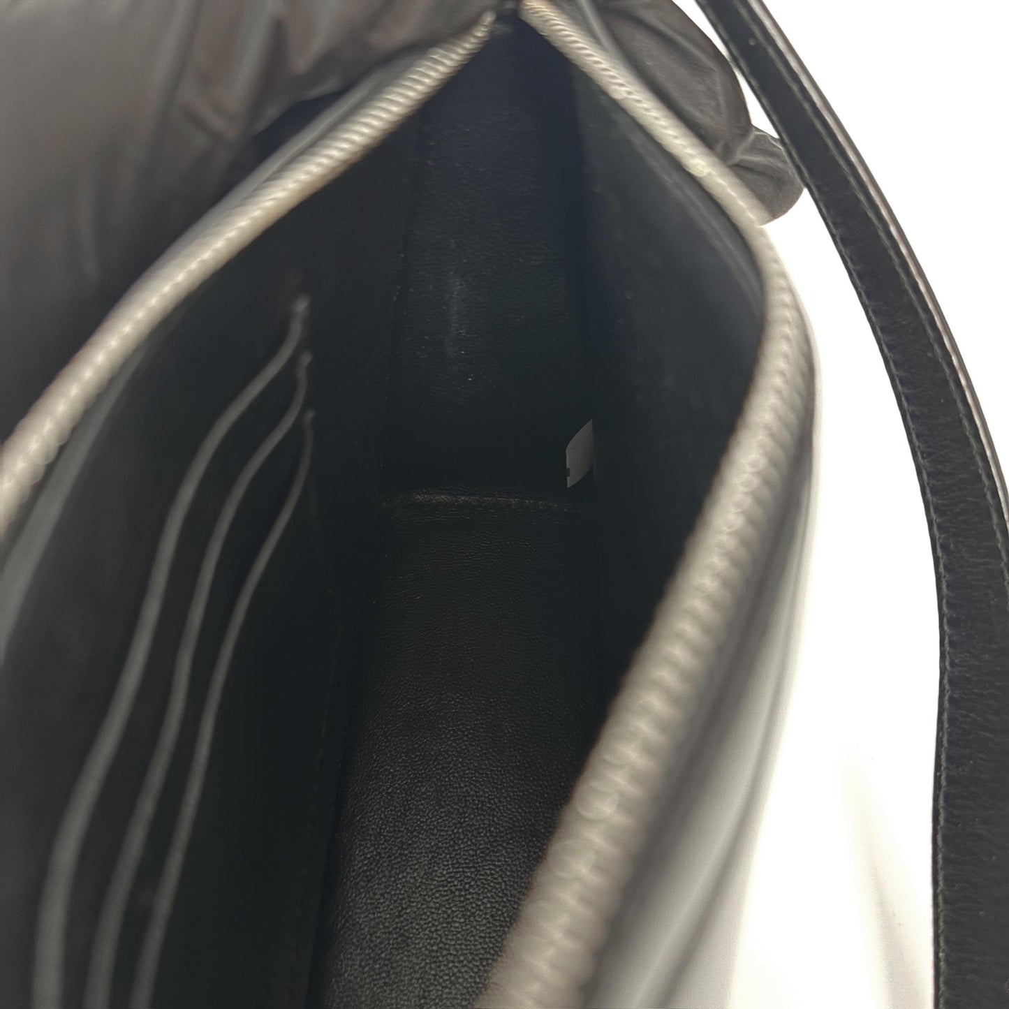 Prada Brushed Leather Mini Shoulder Bag Black