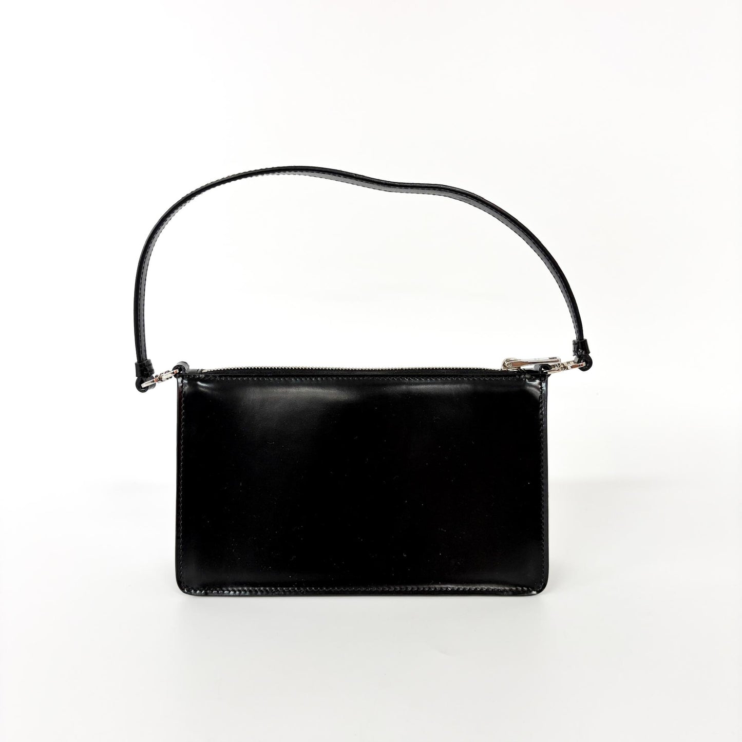 Prada Brushed Leather Mini Shoulder Bag Black