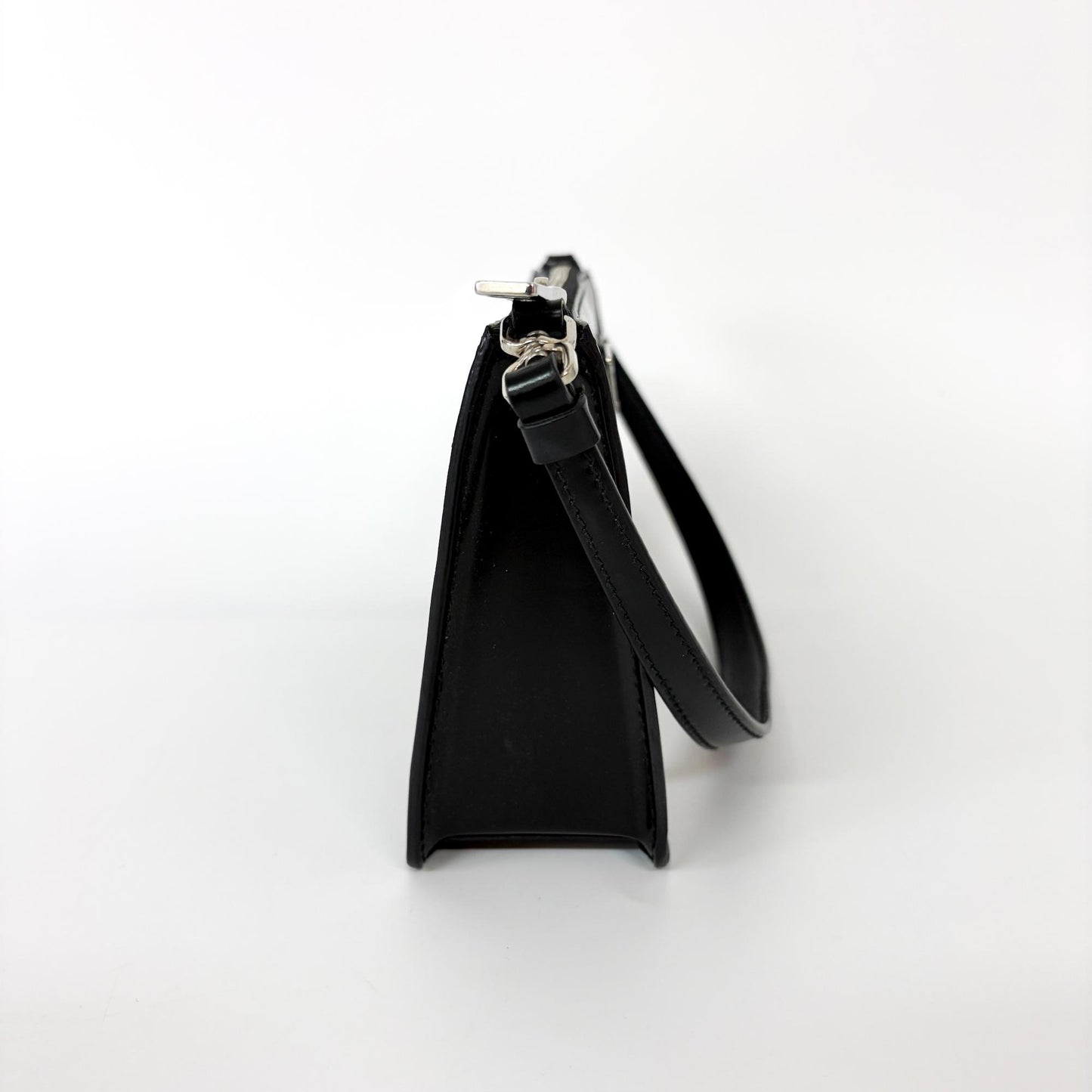 Prada Brushed Leather Mini Shoulder Bag Black