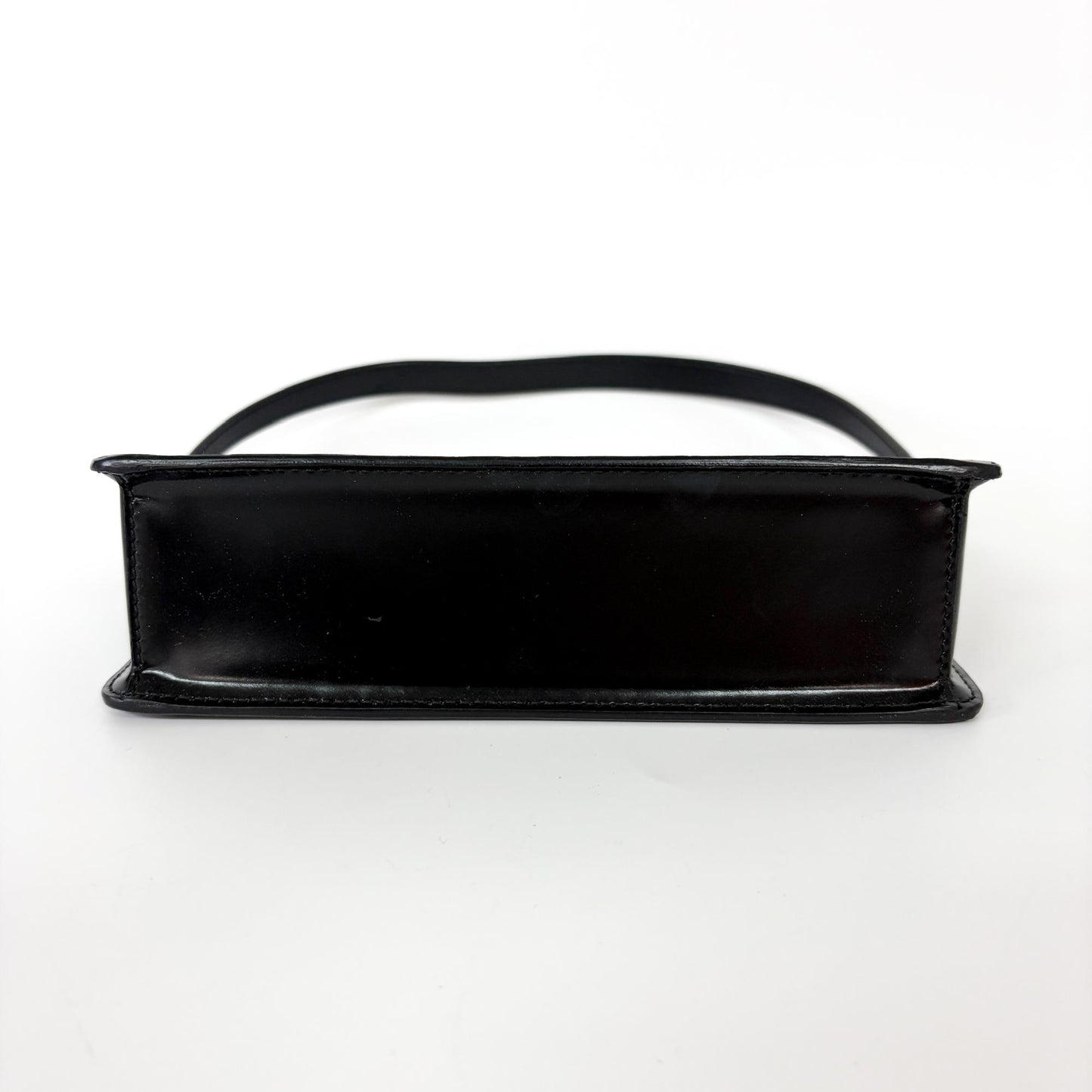 Prada Brushed Leather Mini Shoulder Bag Black