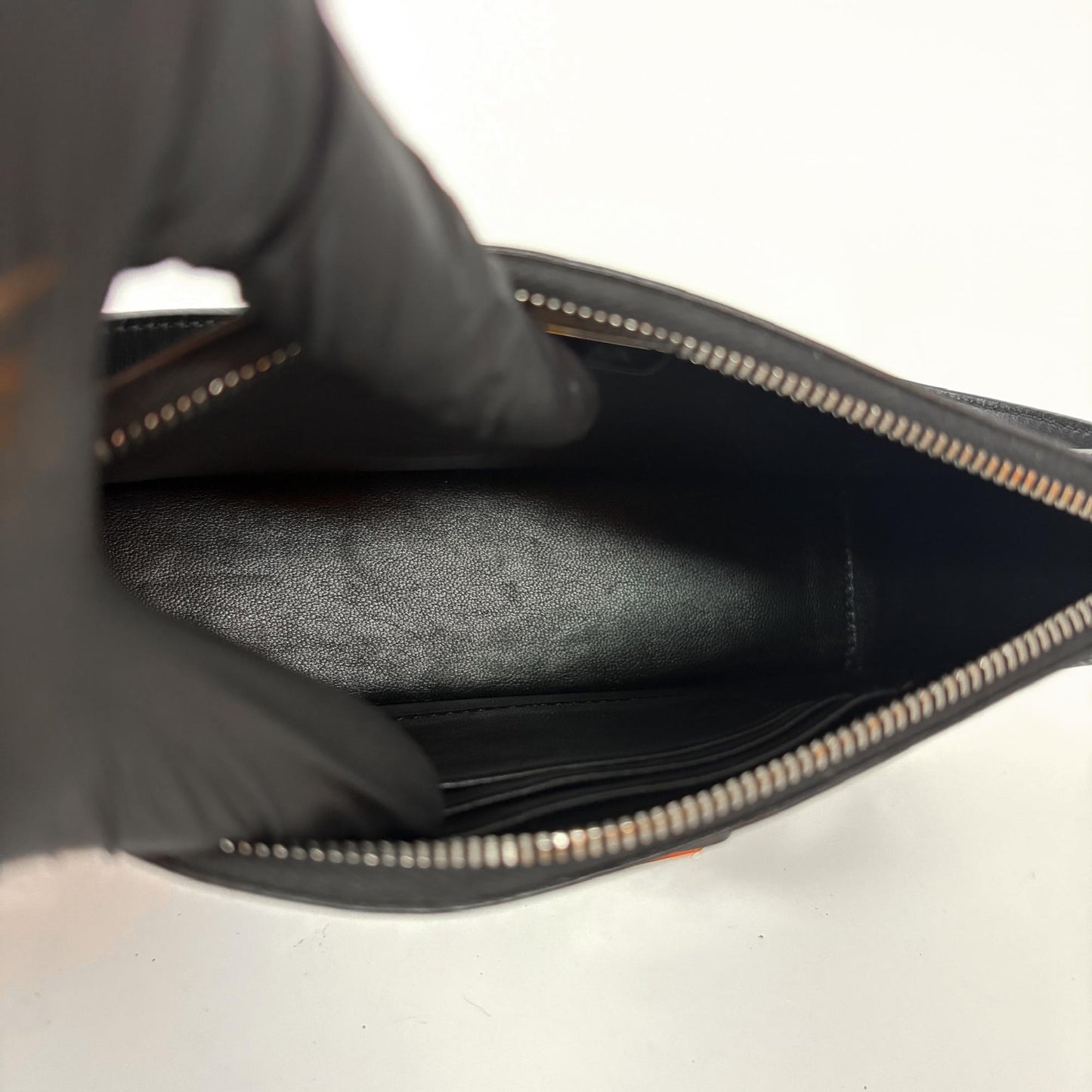 Prada Brushed Leather Mini Shoulder Bag Black