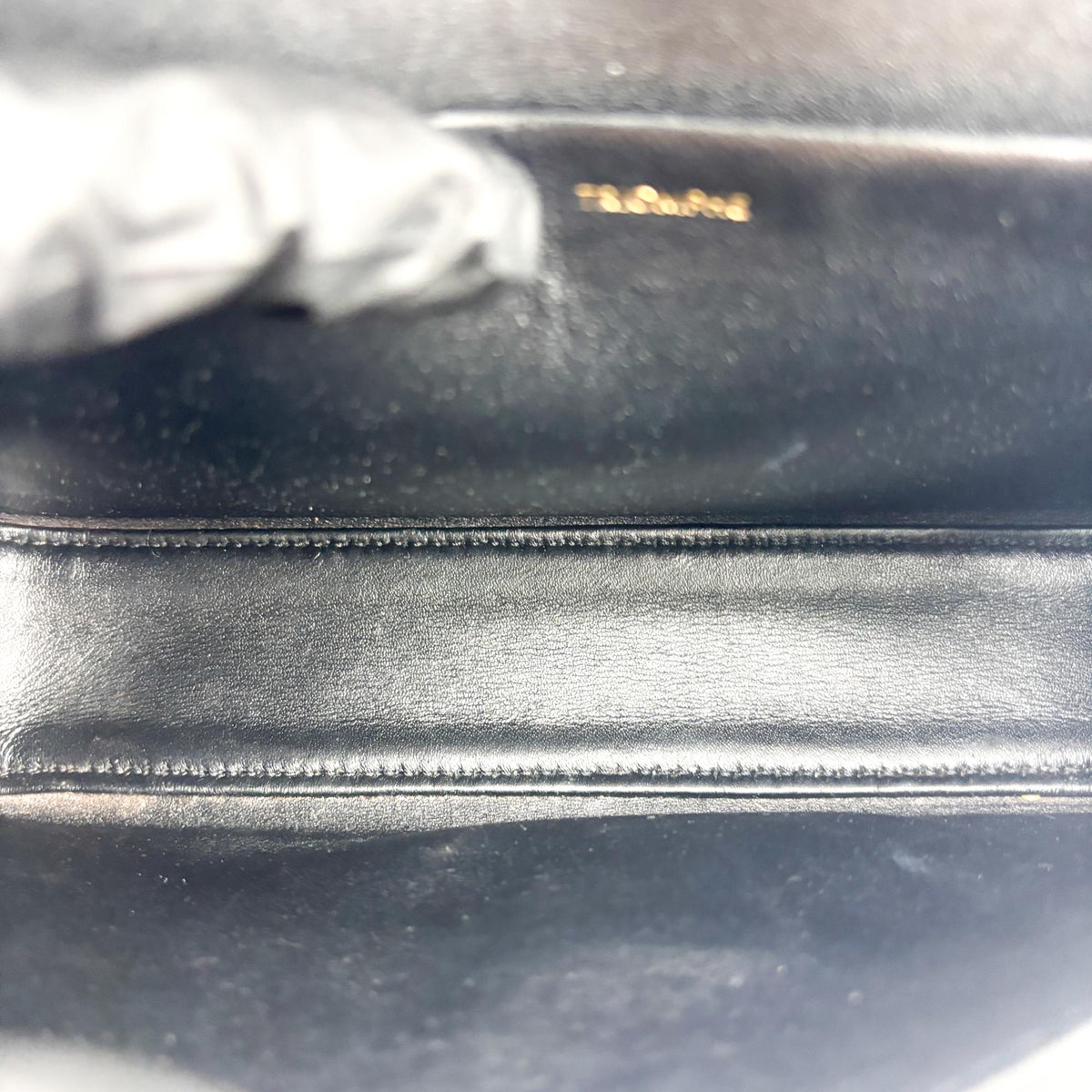 Celine Shiny Calfskin Claude Shoulder Bag Black with Gold Hardware