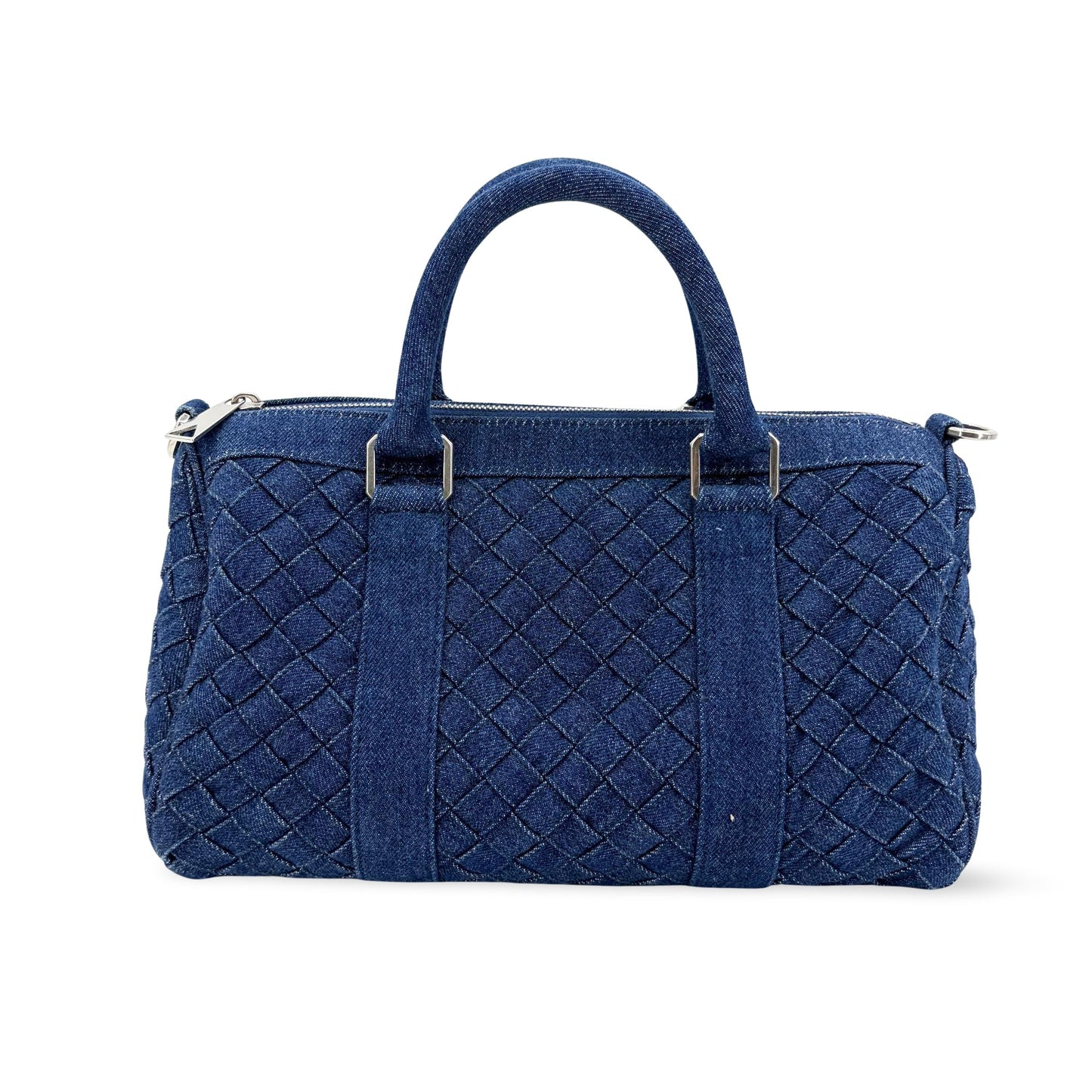 Bottega Veneta Medium Intrecciato Denim Bauletto Bag Blue