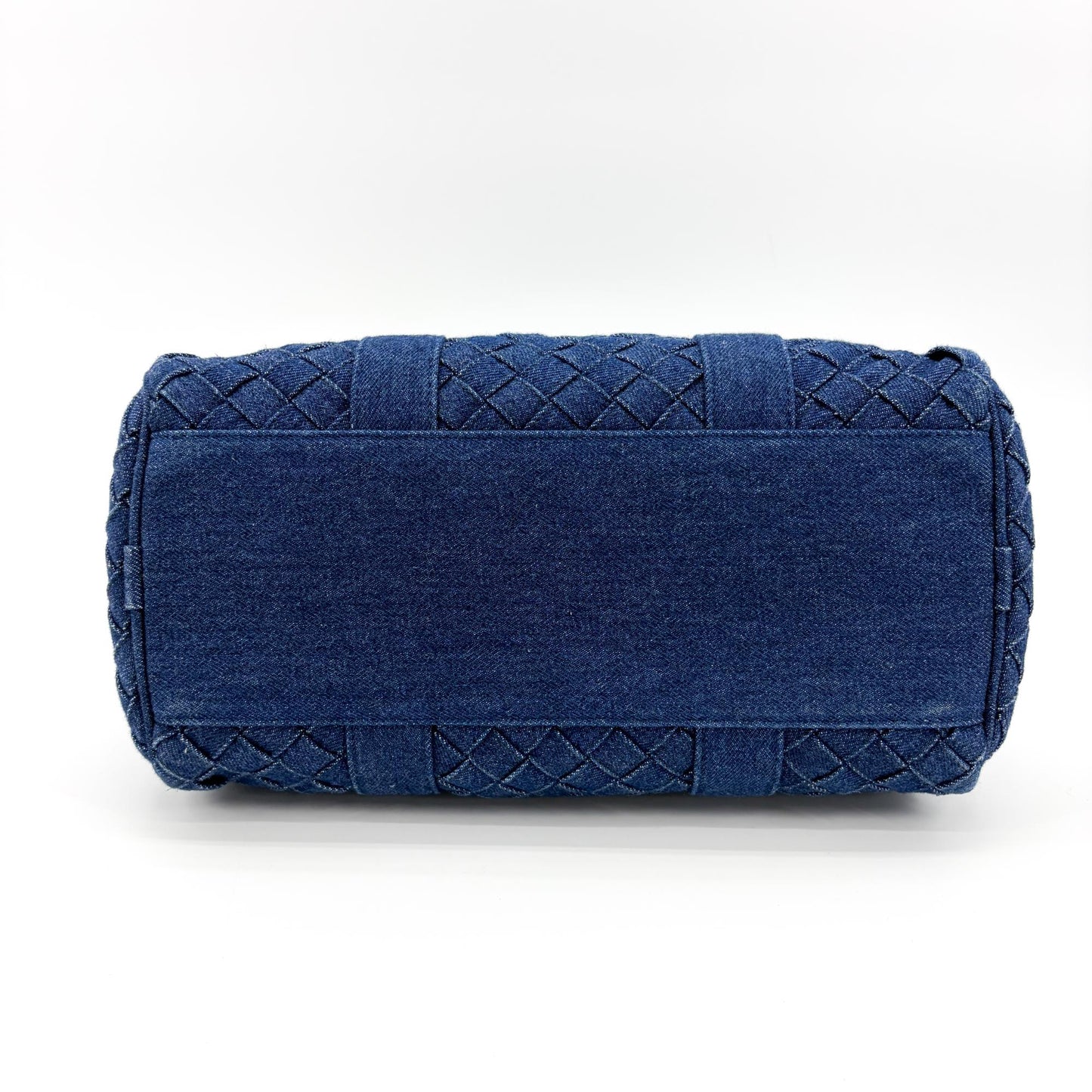 Bottega Veneta Medium Intrecciato Denim Bauletto Bag Blue