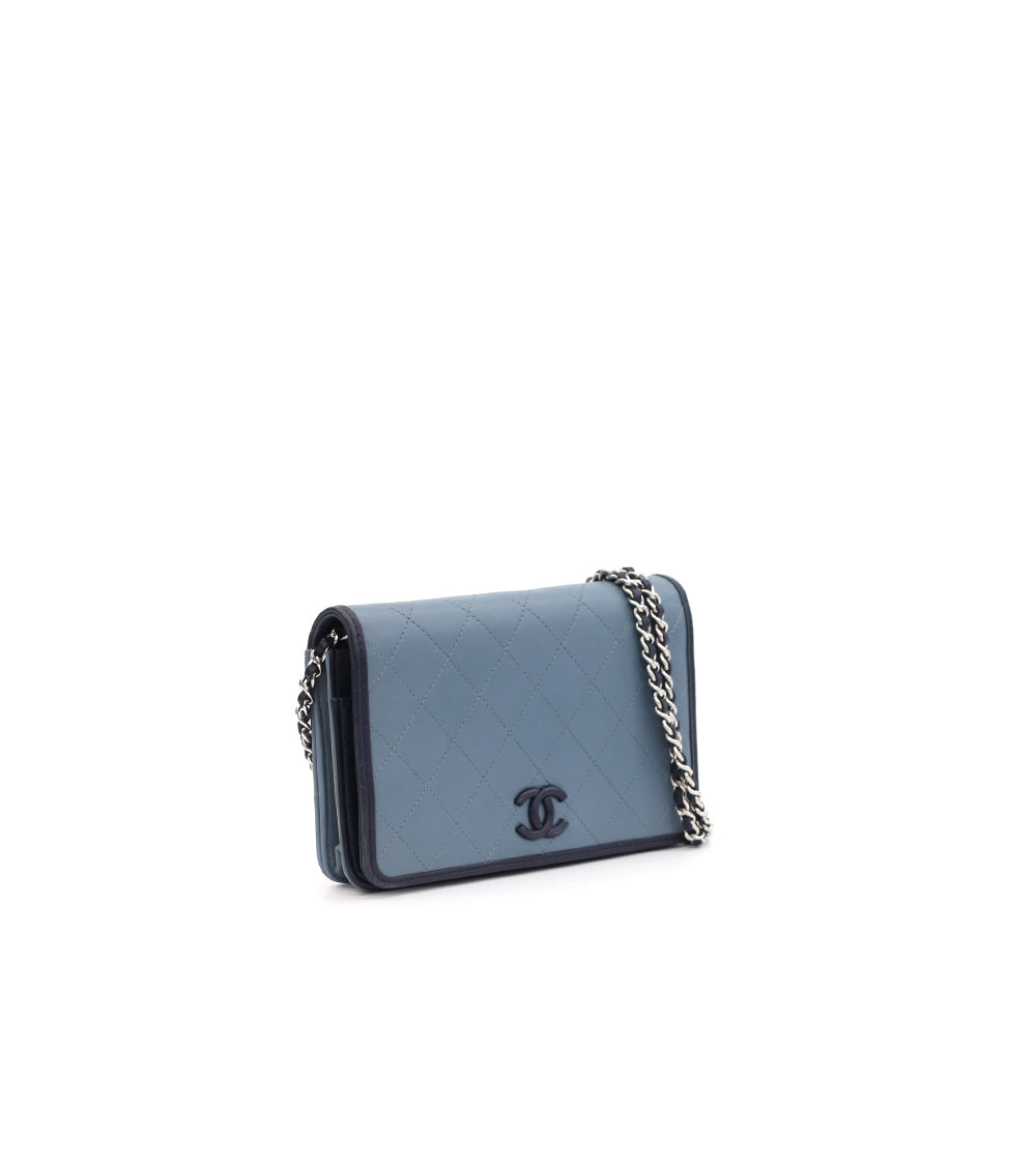 Chanel Blue Lambskin WOC Crossbody Bag