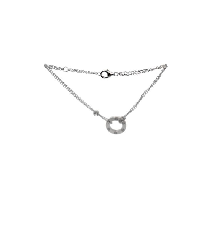 Cartier 18K White Gold and Diamond Love Bracelet