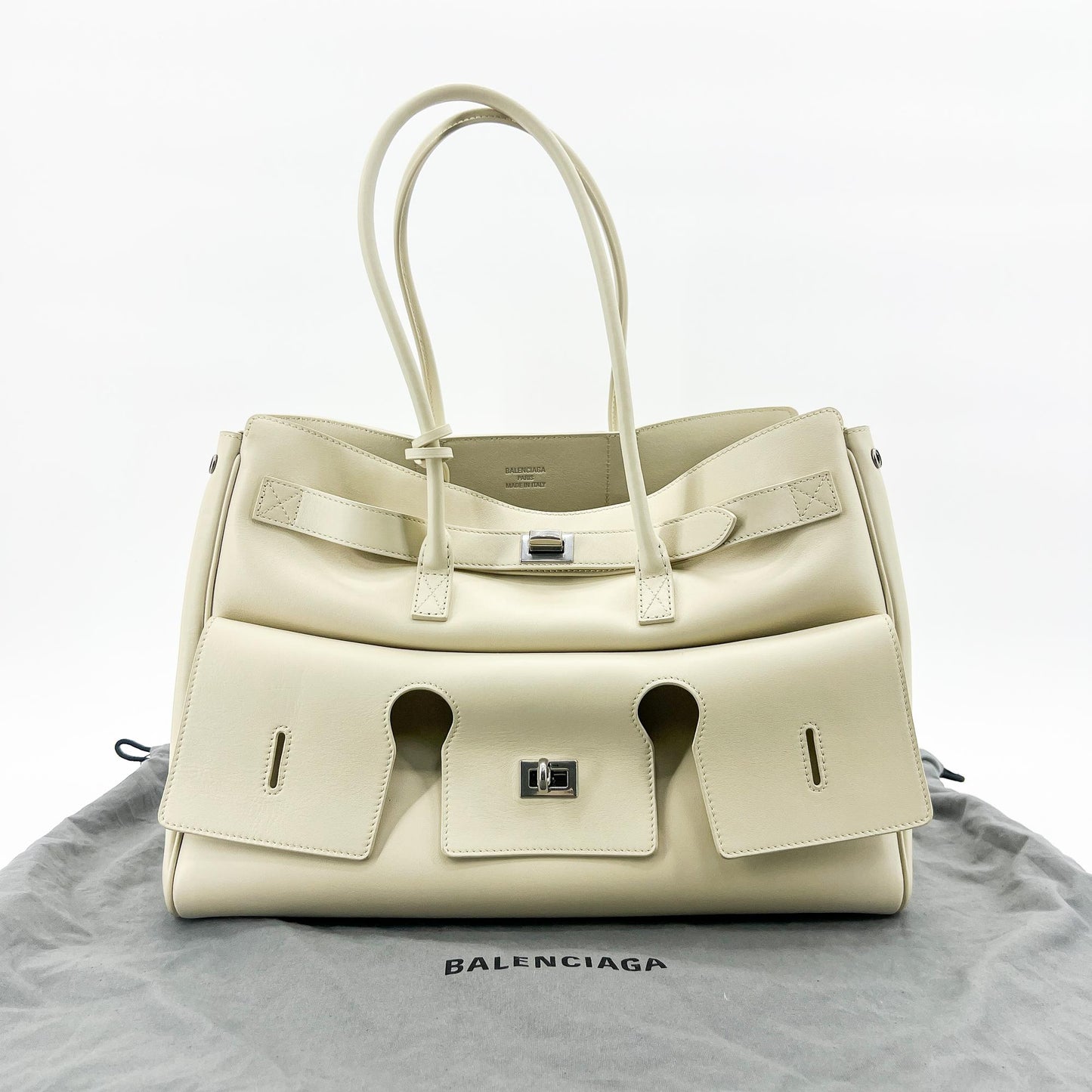 Balenciaga Bel Air Large Carryall Bag Ivory