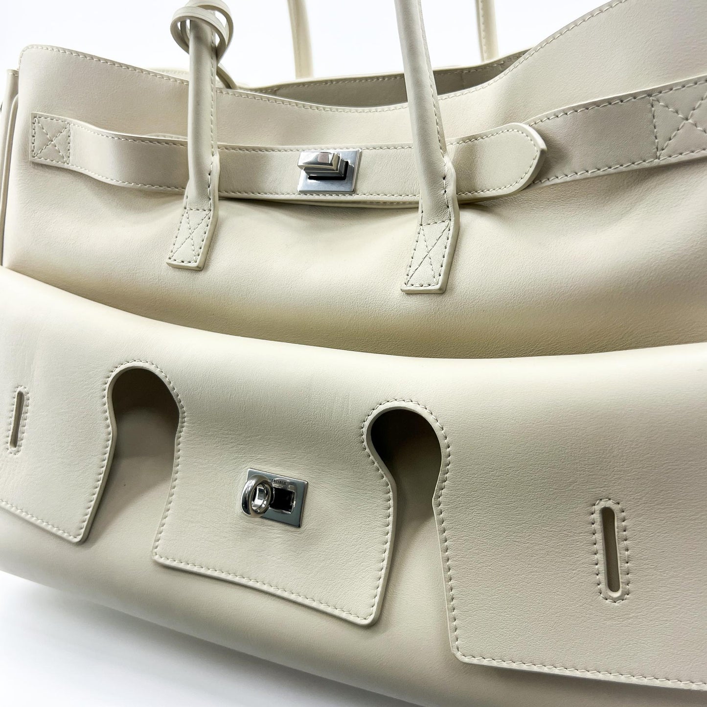 Balenciaga Bel Air Large Carryall Bag Ivory