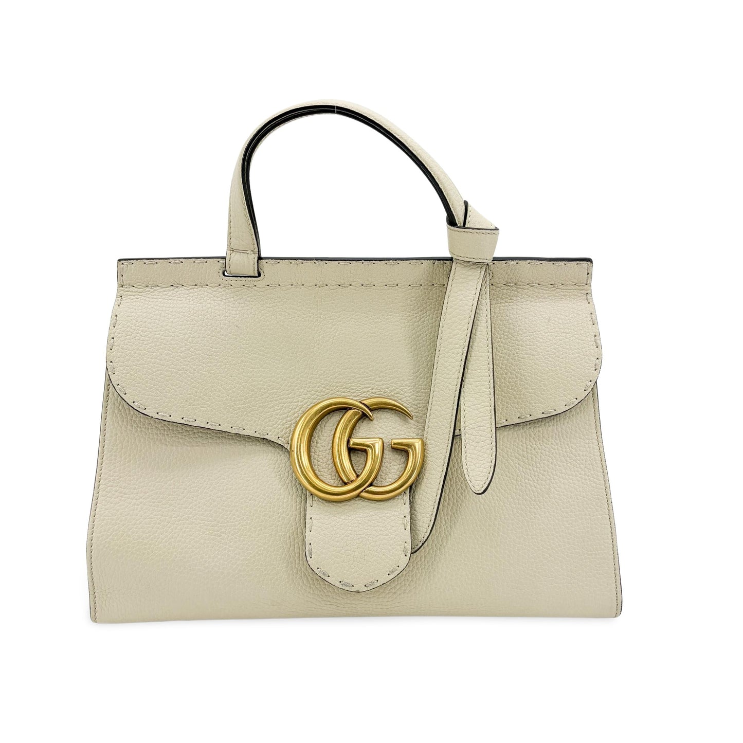 Gucci GG Marmont Small Top Handle Bag White