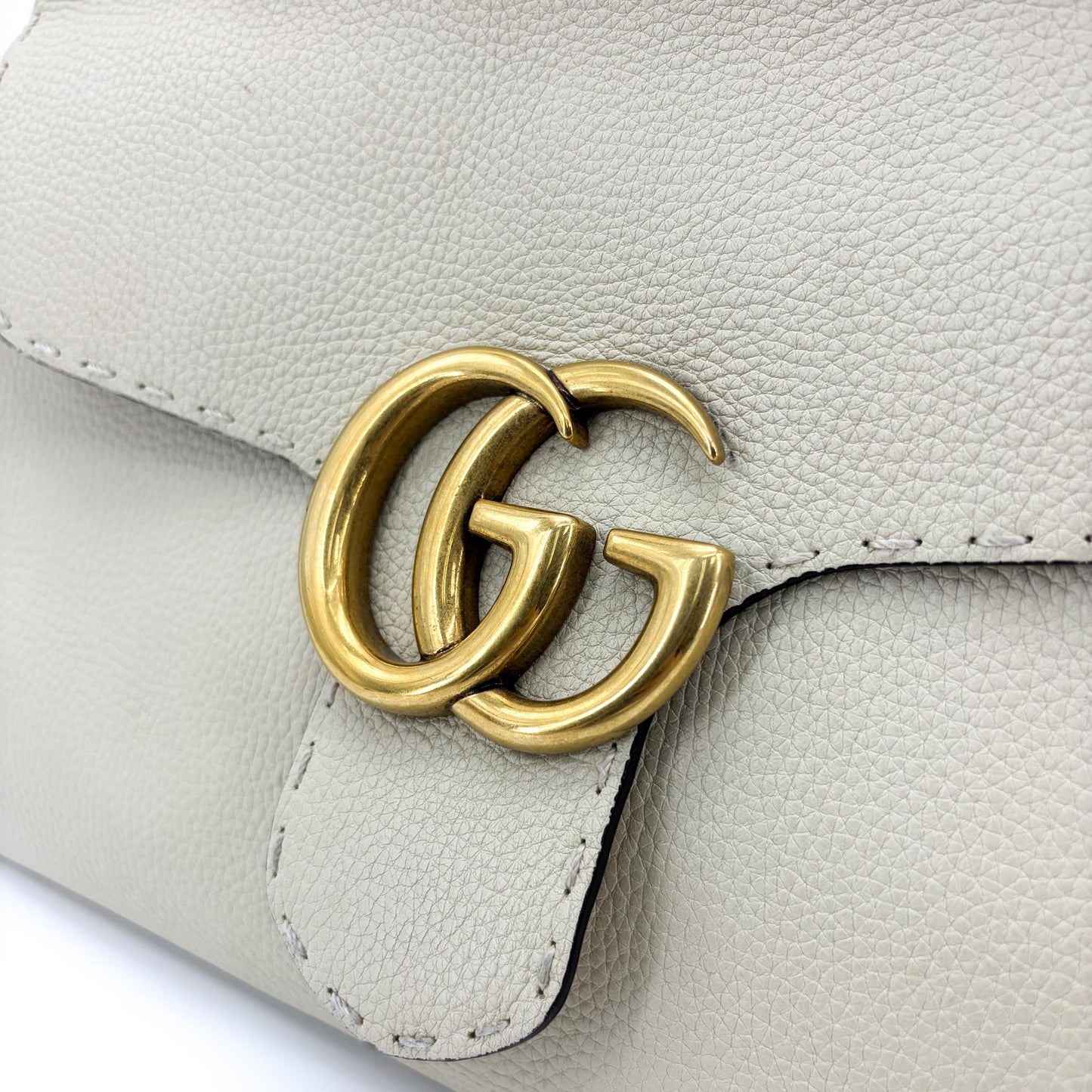 Gucci GG Marmont Small Top Handle Bag White