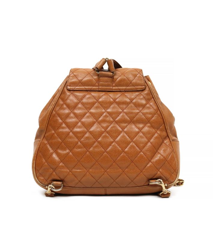 Chanel Brown Caviar Quilted CC Backpack